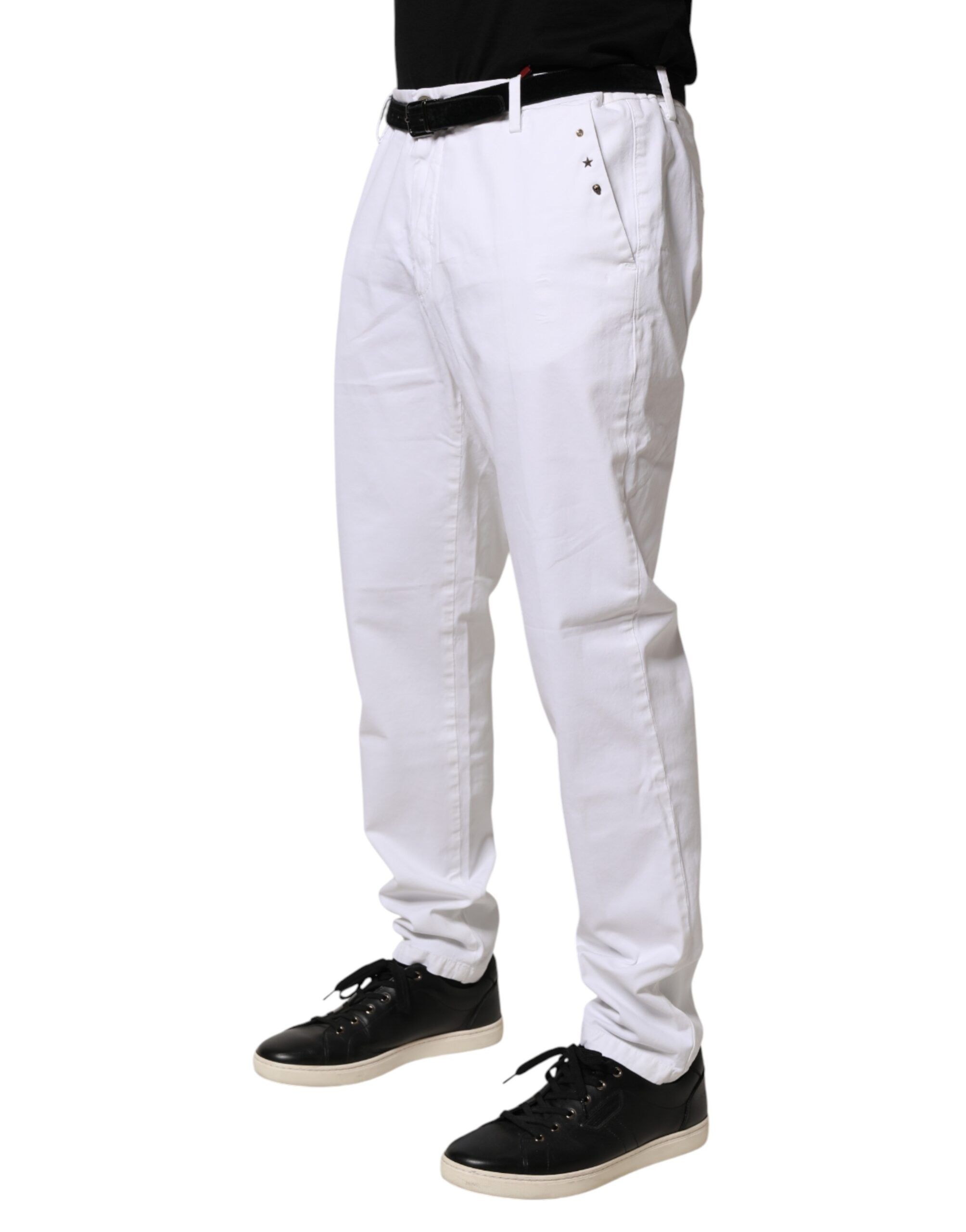 Skinny Fit Mid Waist Men Denim Trouser Men's Jeans (Pre-Owned) - AGLINI - Modalova