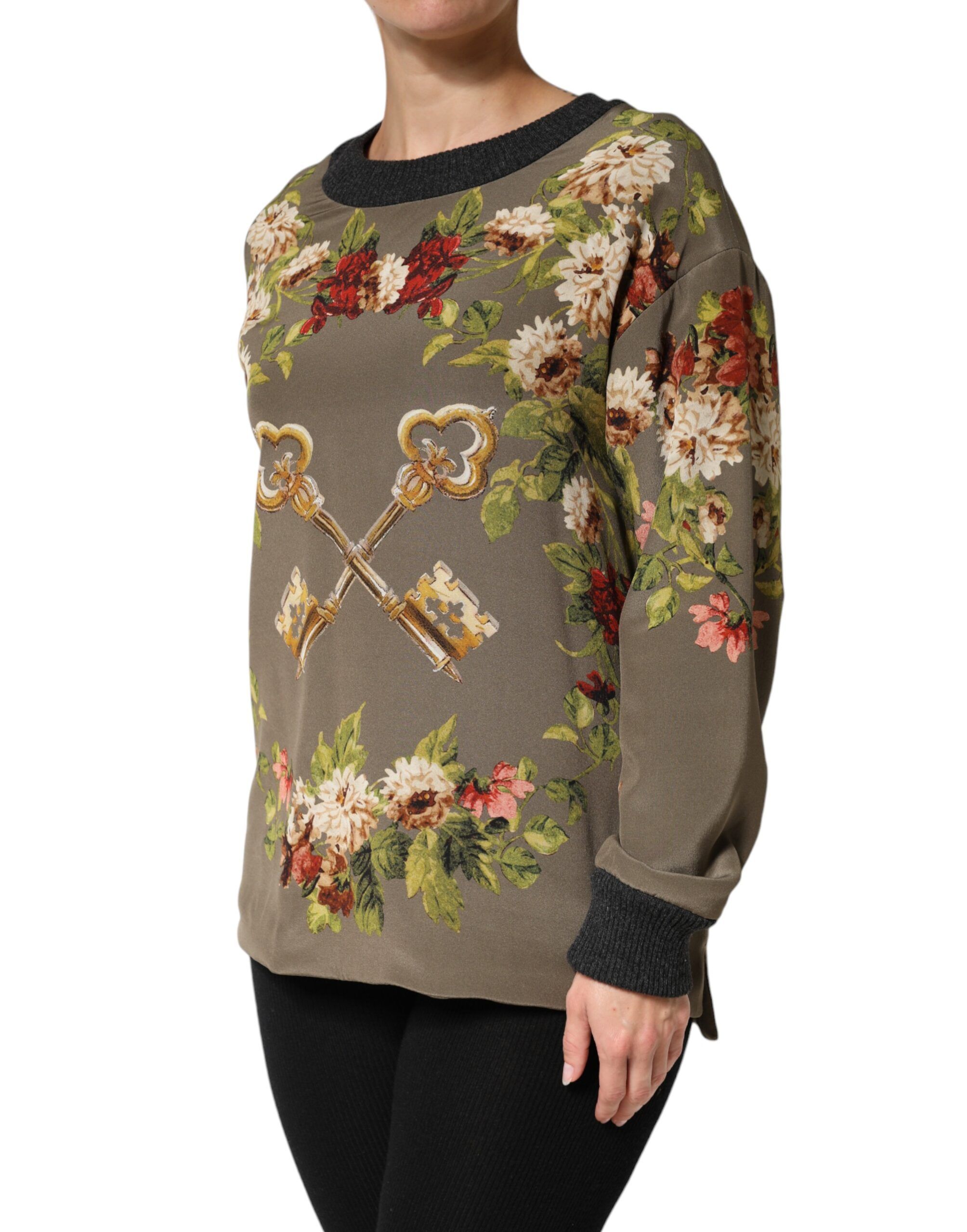 Enchanted Sicily Silk Crewneck Blouse Women's Sweater - Dolce & Gabbana - Modalova