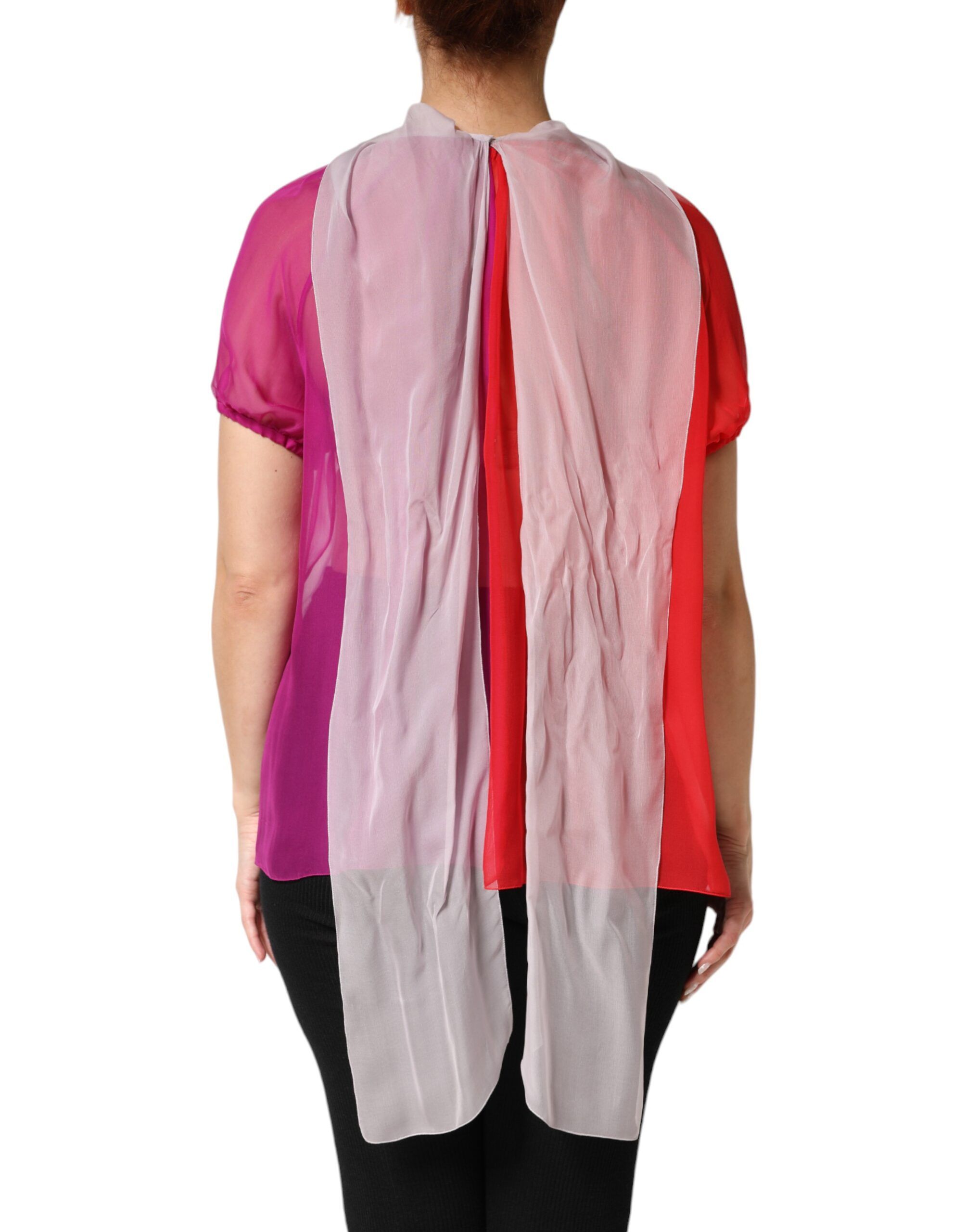 Short Sleeves Silk Blouse Women's Top - Dolce & Gabbana - Modalova