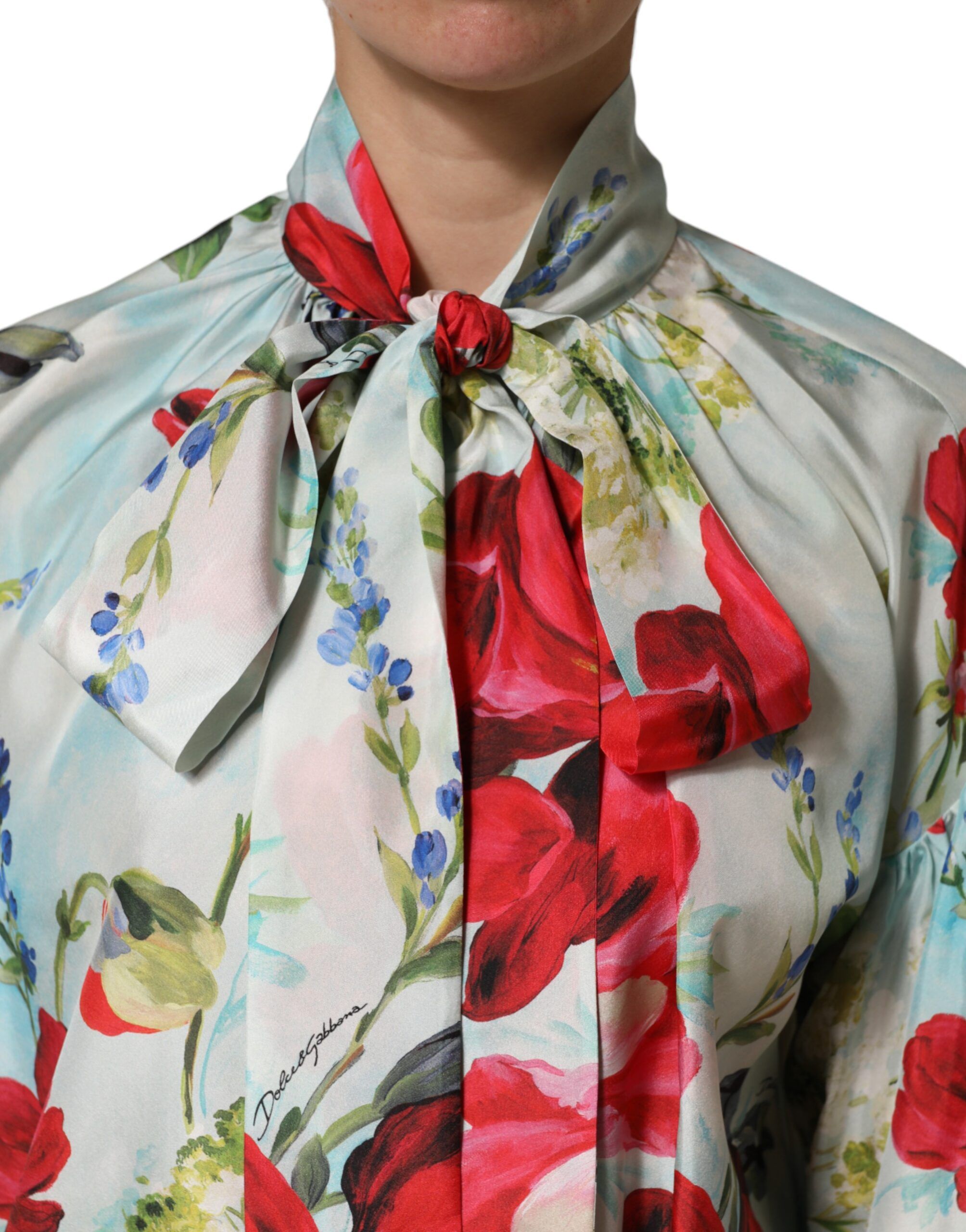 Floral Long Sleeves Blouse Women's Top - Dolce & Gabbana - Modalova