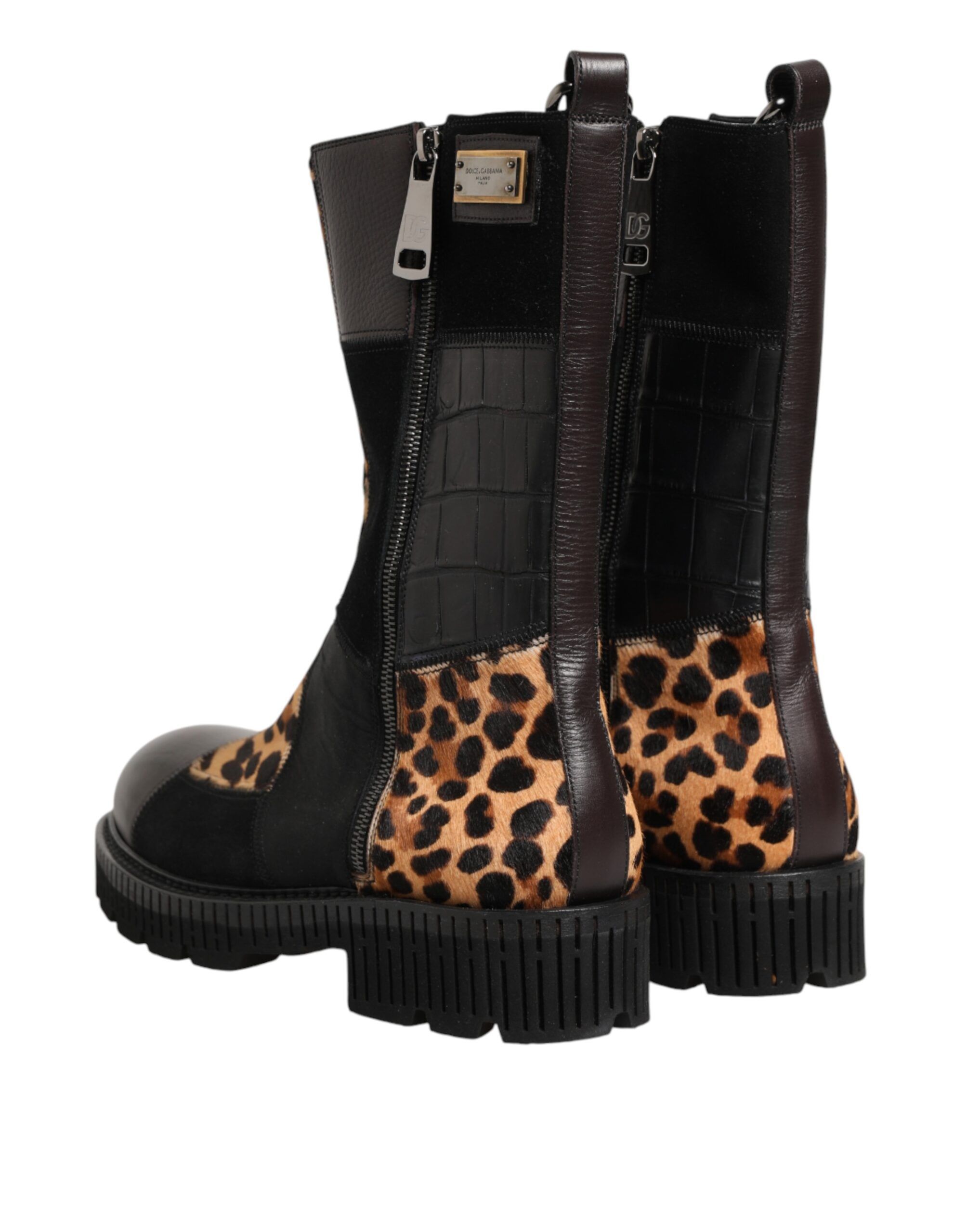 Leopard Mid Calf Boots Men's Shoes - Dolce & Gabbana - Modalova