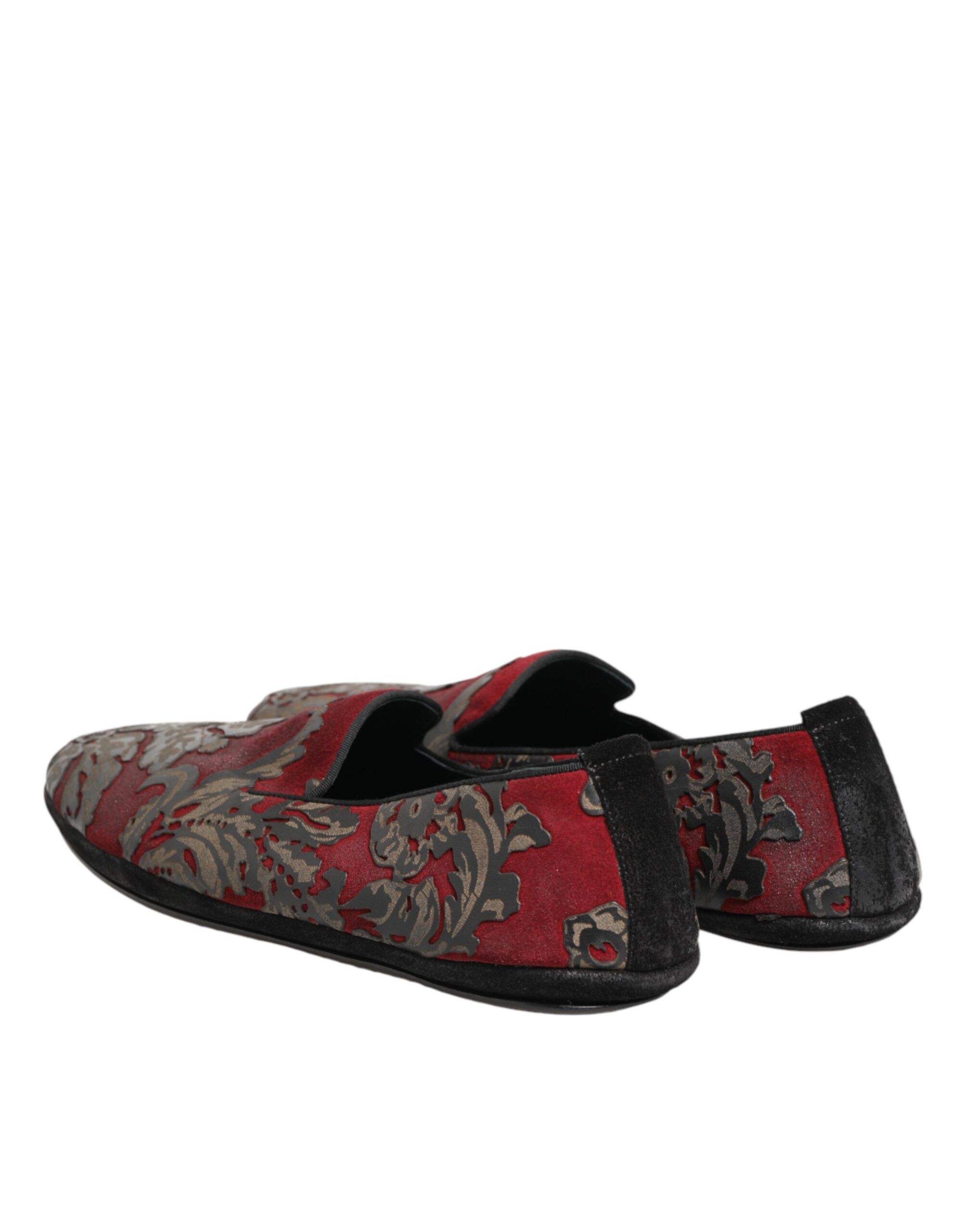 Jacquard Leather Slip On Loafer Men's Shoes - Dolce & Gabbana - Modalova