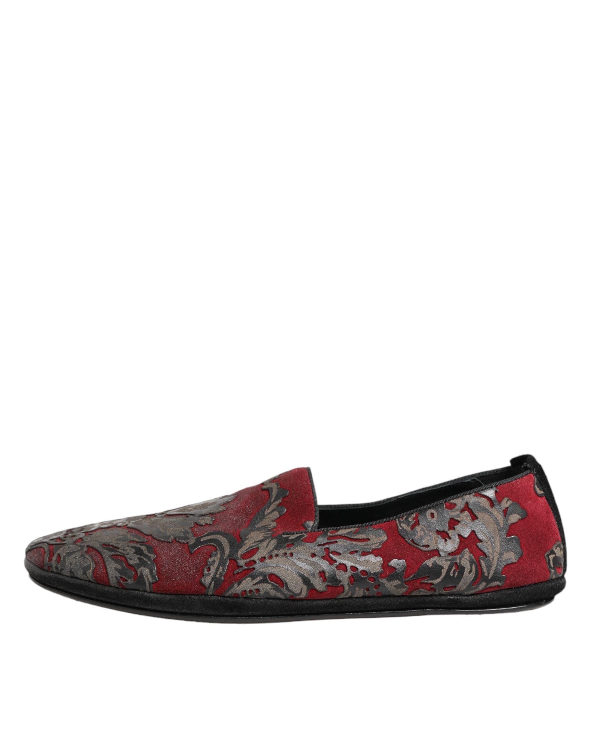 Jacquard Leather Slip On Loafer Men's Shoes - Dolce & Gabbana - Modalova