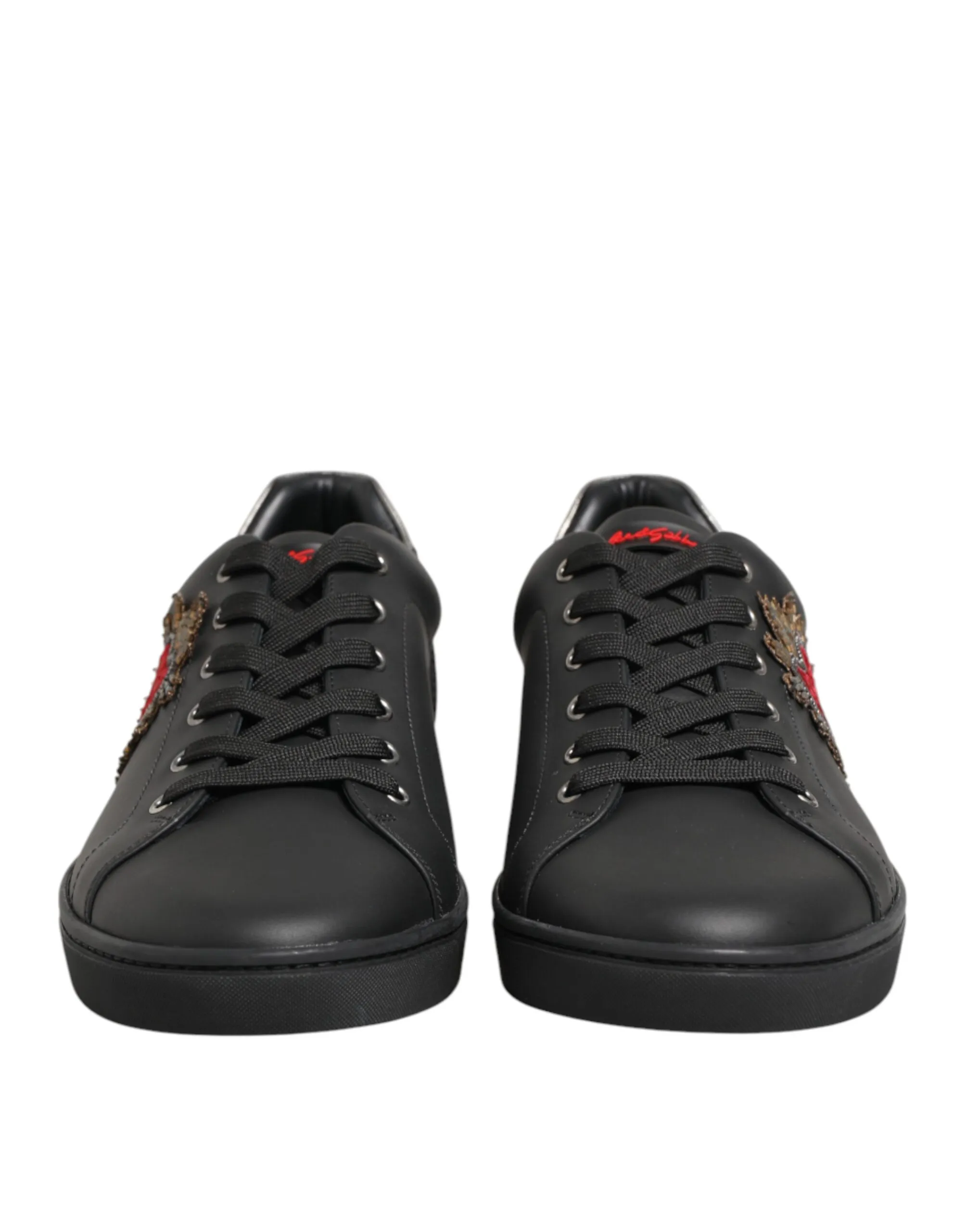 Leather Heart Embellished Sneakers Men's Shoes - Dolce & Gabbana - Modalova
