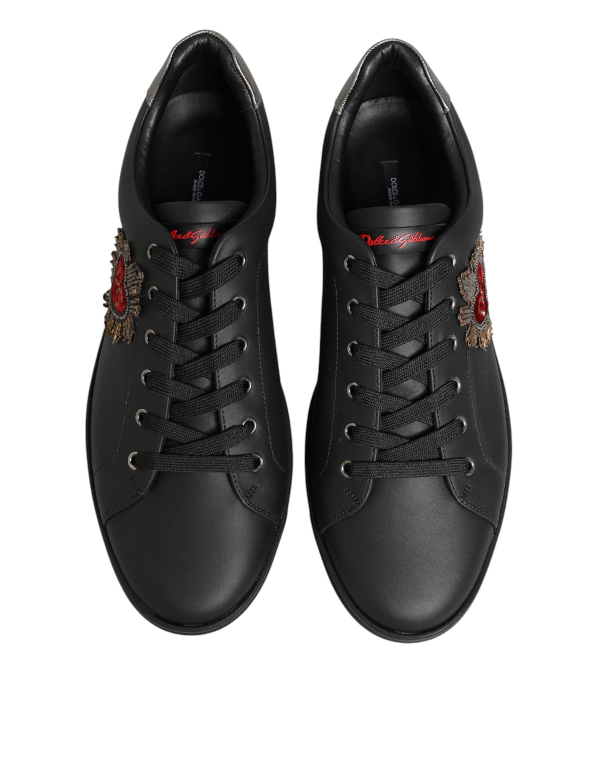 Leather Heart Embellished Sneakers Men's Shoes - Dolce & Gabbana - Modalova