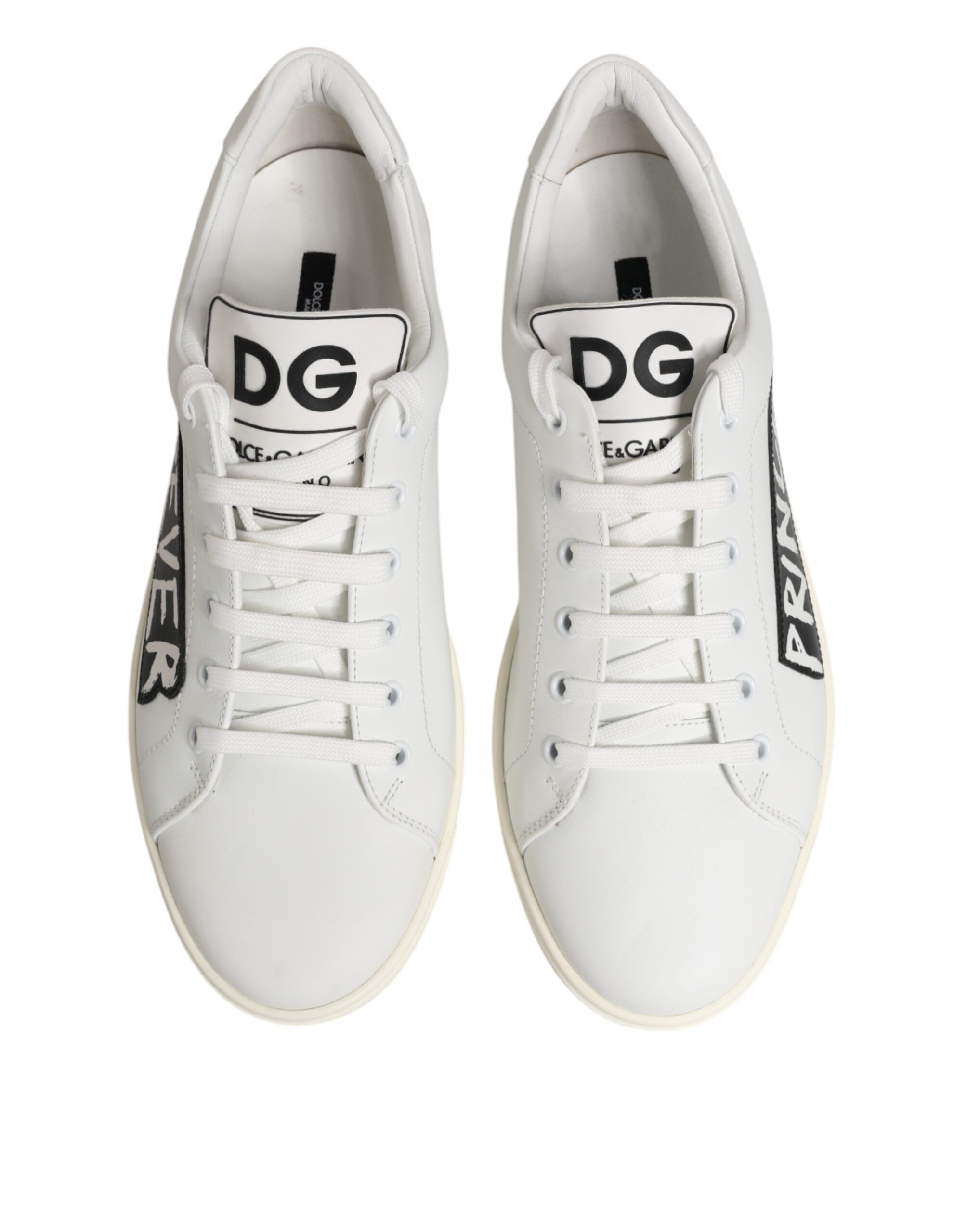 White Prince Leather Low Top Men Sneakers Men's Shoes (Pre-Owned) - Dolce & Gabbana - Modalova