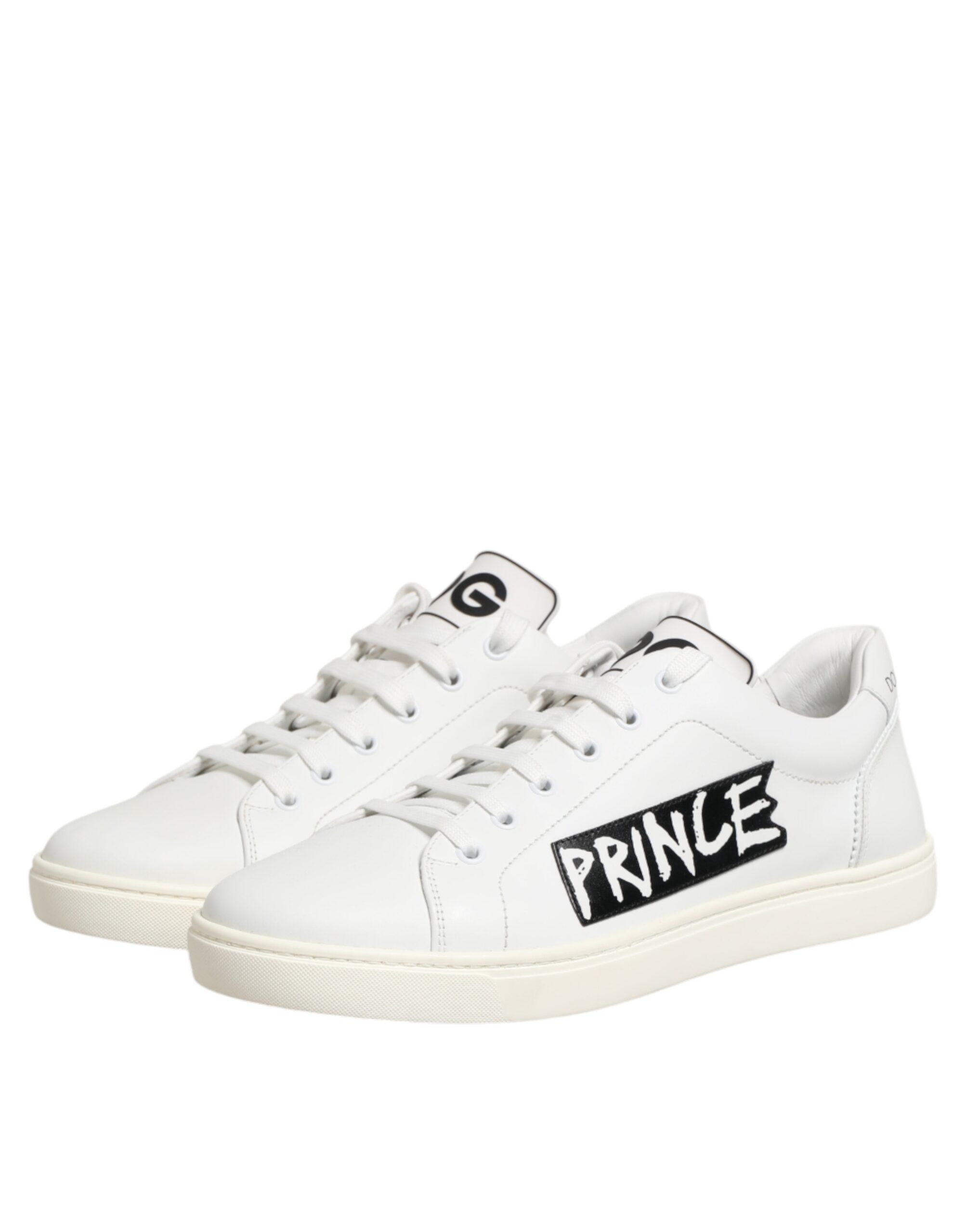 White Prince Leather Low Top Men Sneakers Men's Shoes (Pre-Owned) - Dolce & Gabbana - Modalova