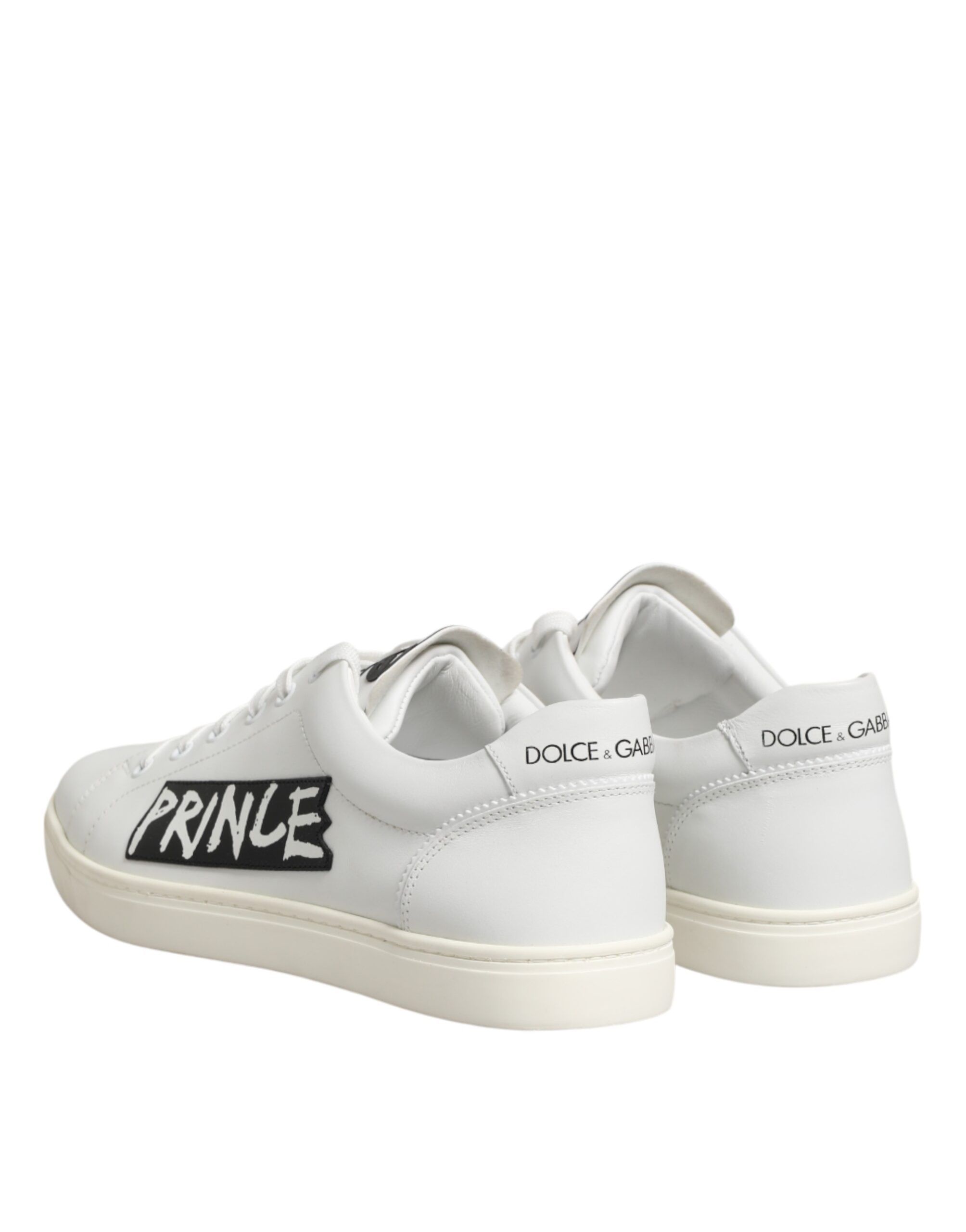 White Prince Leather Low Top Men Sneakers Men's Shoes (Pre-Owned) - Dolce & Gabbana - Modalova