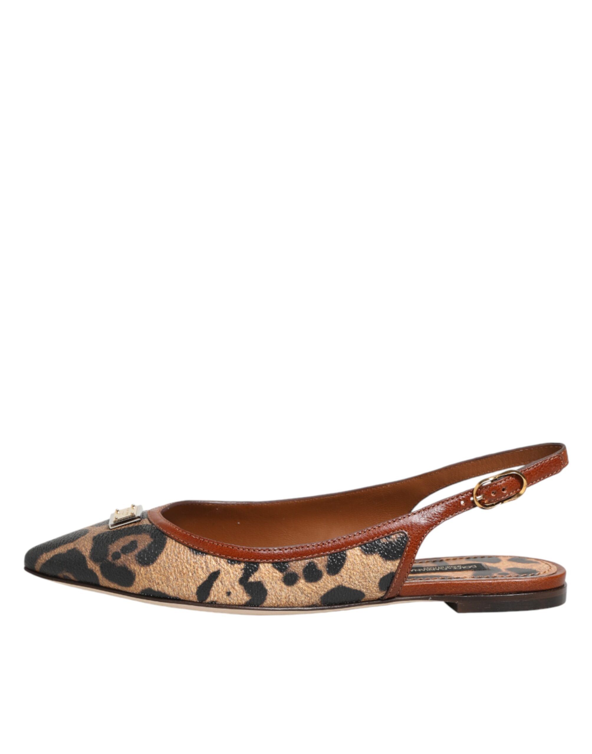 Leopard Slingback Flats Sandals Women's Shoes - Dolce & Gabbana - Modalova