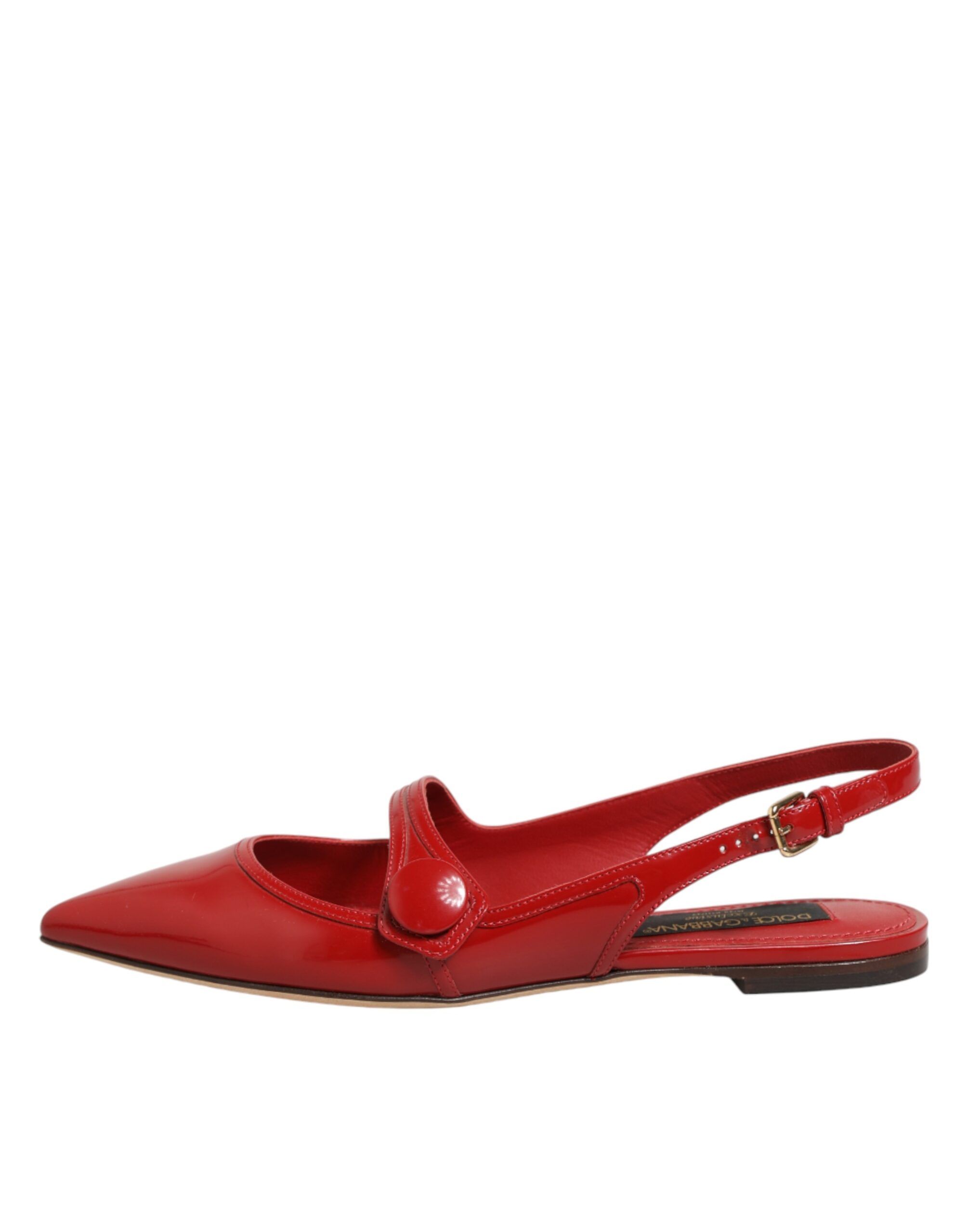 Leather Slingback Flats Sandals Women's Shoes - Dolce & Gabbana - Modalova