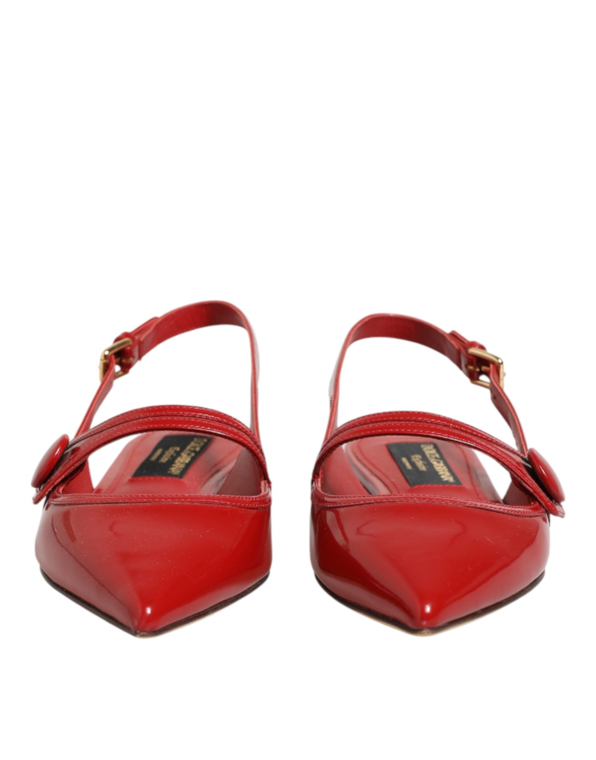 Leather Slingback Flats Sandals Women's Shoes - Dolce & Gabbana - Modalova