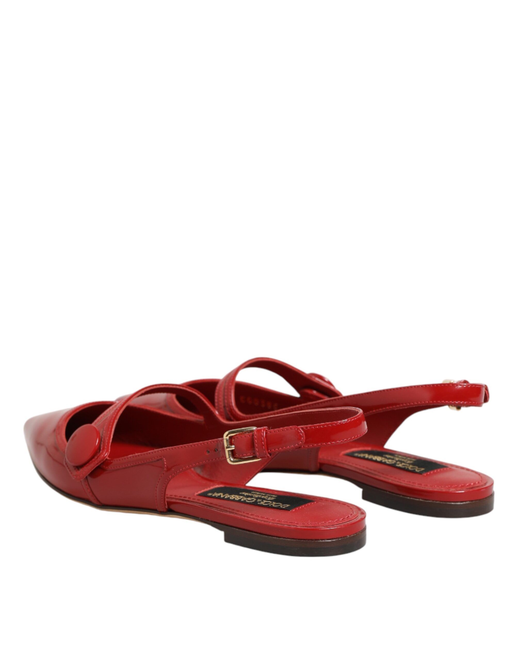 Leather Slingback Flats Sandals Women's Shoes - Dolce & Gabbana - Modalova