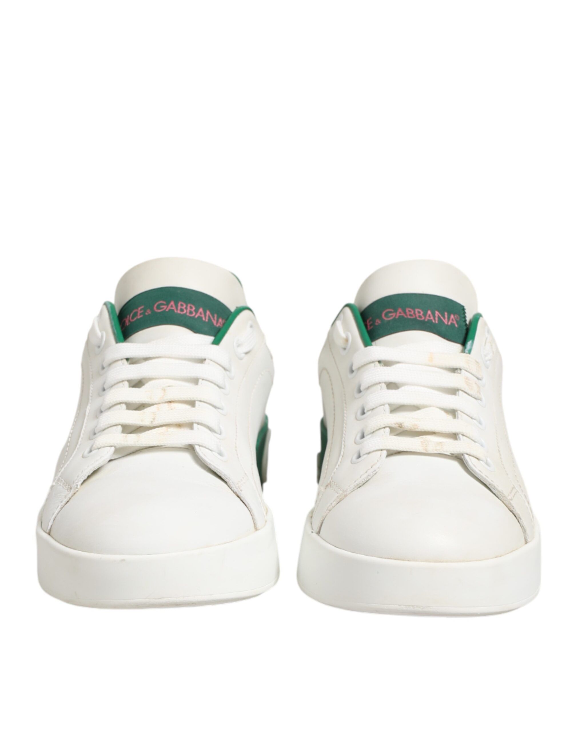 Green Leather Low Top Sneakers Women's Shoes (Pre-Owned) - Dolce & Gabbana - Modalova