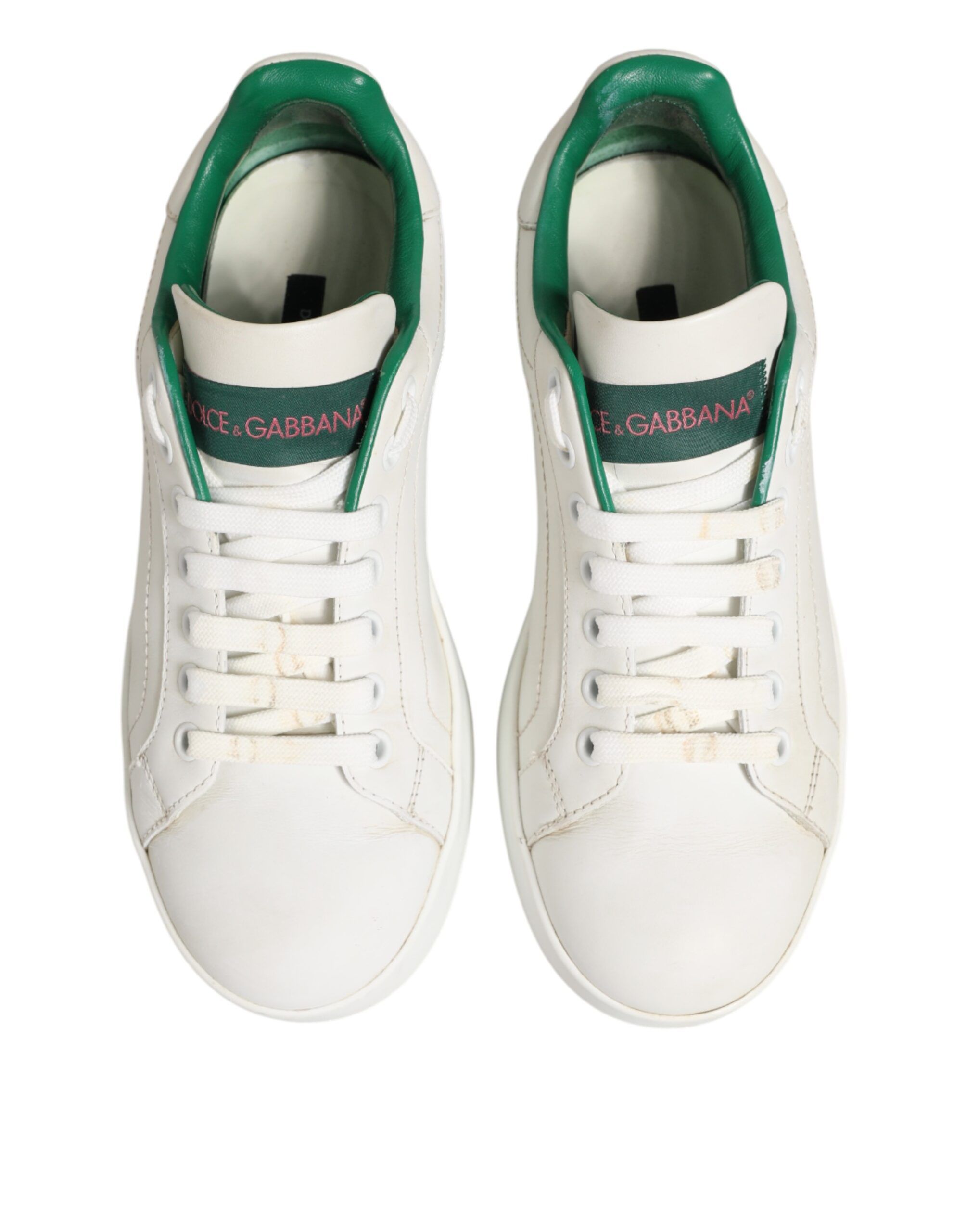 Green Leather Low Top Sneakers Women's Shoes (Pre-Owned) - Dolce & Gabbana - Modalova