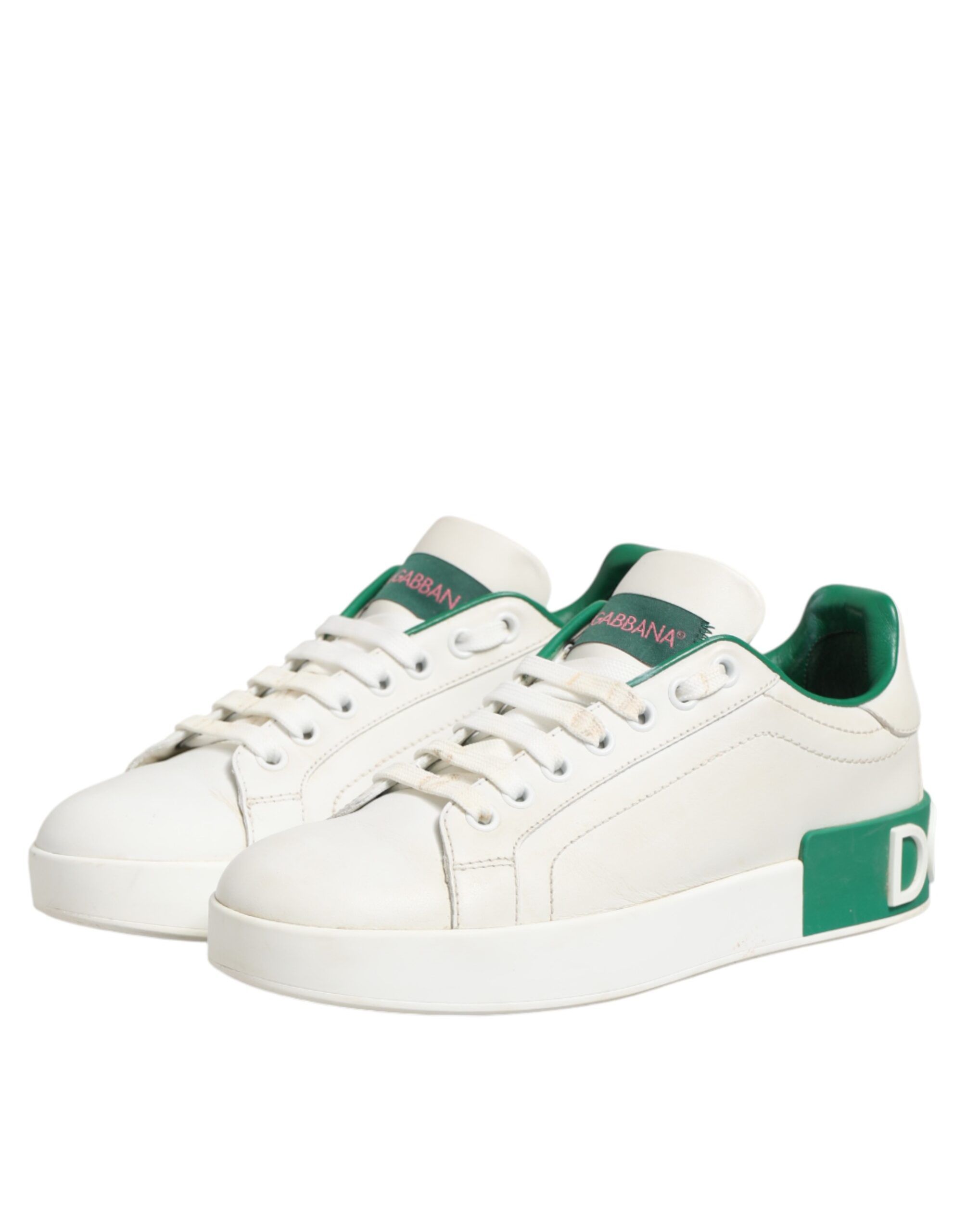 Green Leather Low Top Sneakers Women's Shoes (Pre-Owned) - Dolce & Gabbana - Modalova