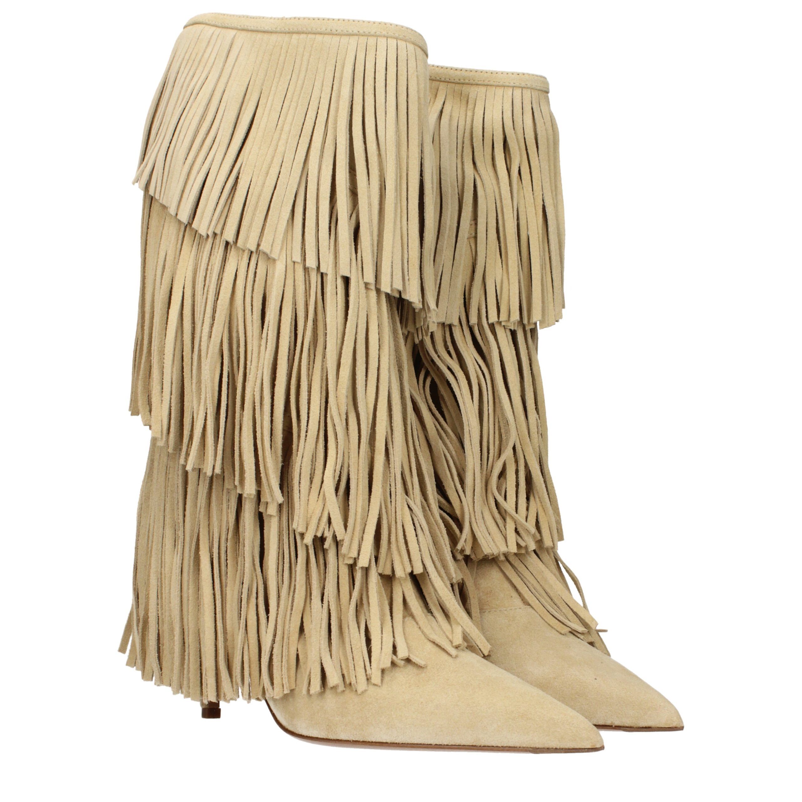 Leather Flat Women's Boots - Paris Texas - Modalova
