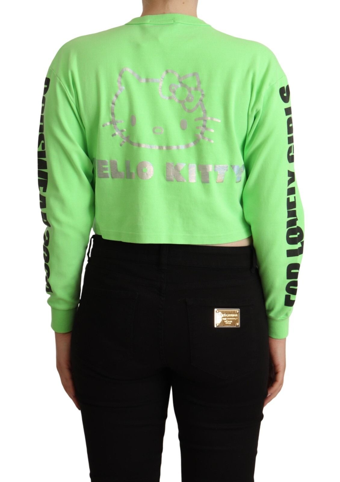Mint Printed Long Sleeves Cropped Top Women's Sweater - GCDS - Modalova