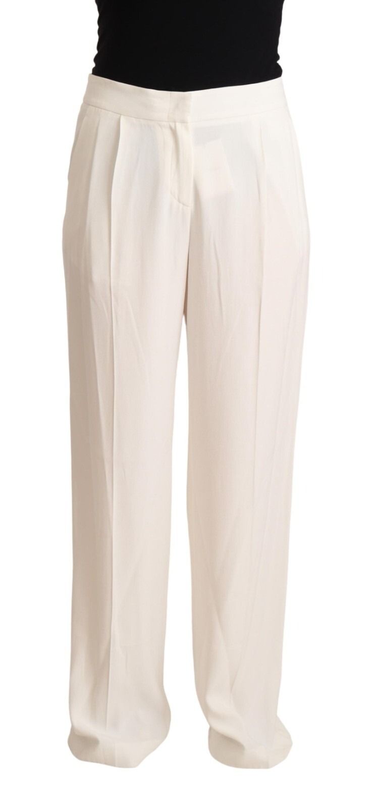 High Waist Pleated Straight Formal Trouser Women's Pants (Pre-Owned) - Tonello - Modalova