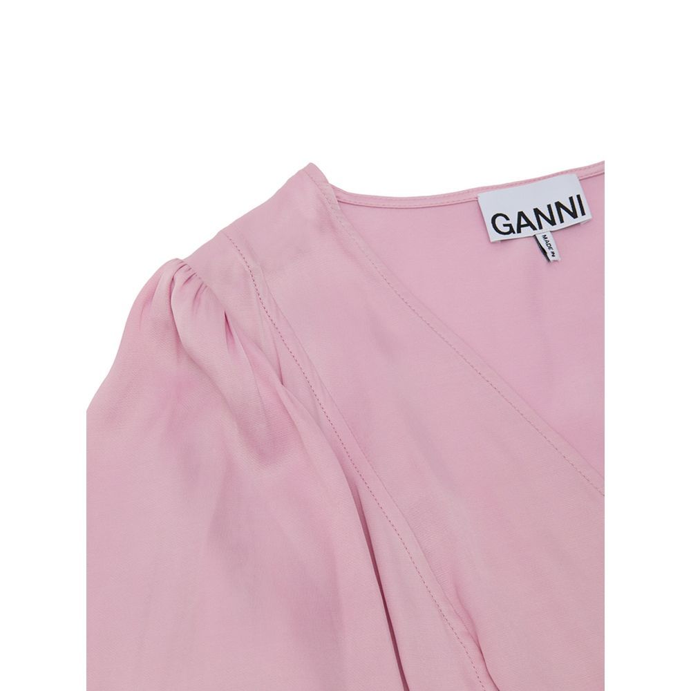 Ganni Pink Satin Tank Women's Tops - Ganni - Modalova