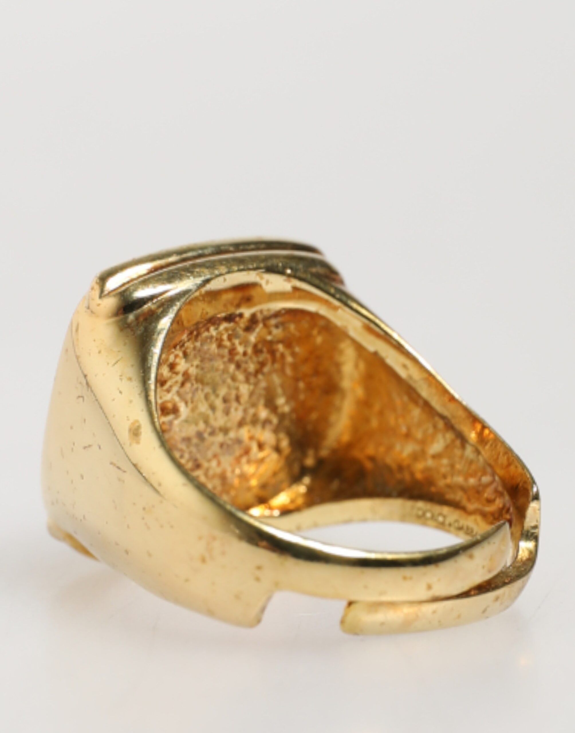 Gold-Tone Real Brass Black Enamel "J" Adjustable Men's Rings - Dolce & Gabbana - Modalova