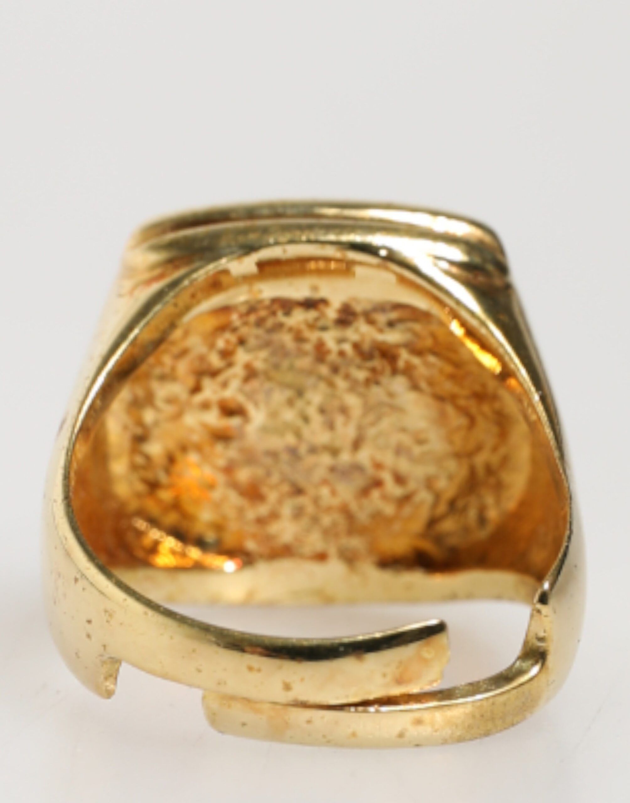 Gold-Tone Real Brass Black Enamel "J" Adjustable Men's Rings - Dolce & Gabbana - Modalova
