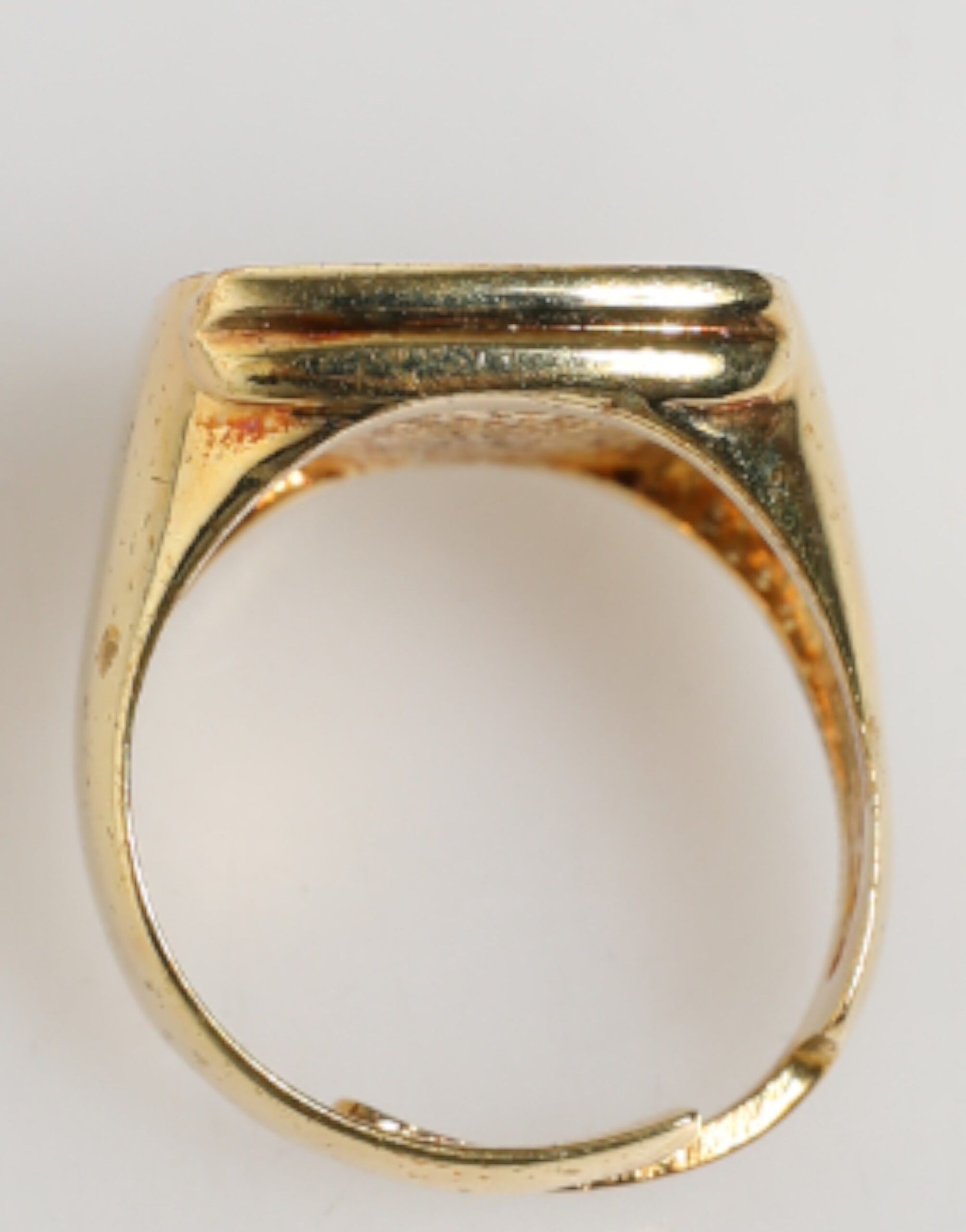 Gold-Tone Real Brass Black Enamel "J" Adjustable Men's Rings - Dolce & Gabbana - Modalova