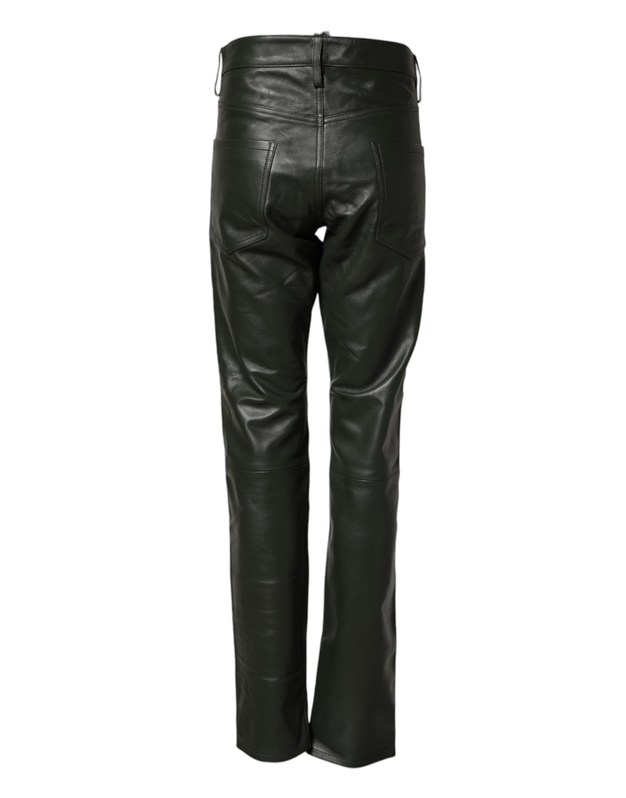 Full Grain Leather Mid Waist Trouser Men's Pants - Dsquared² - Modalova