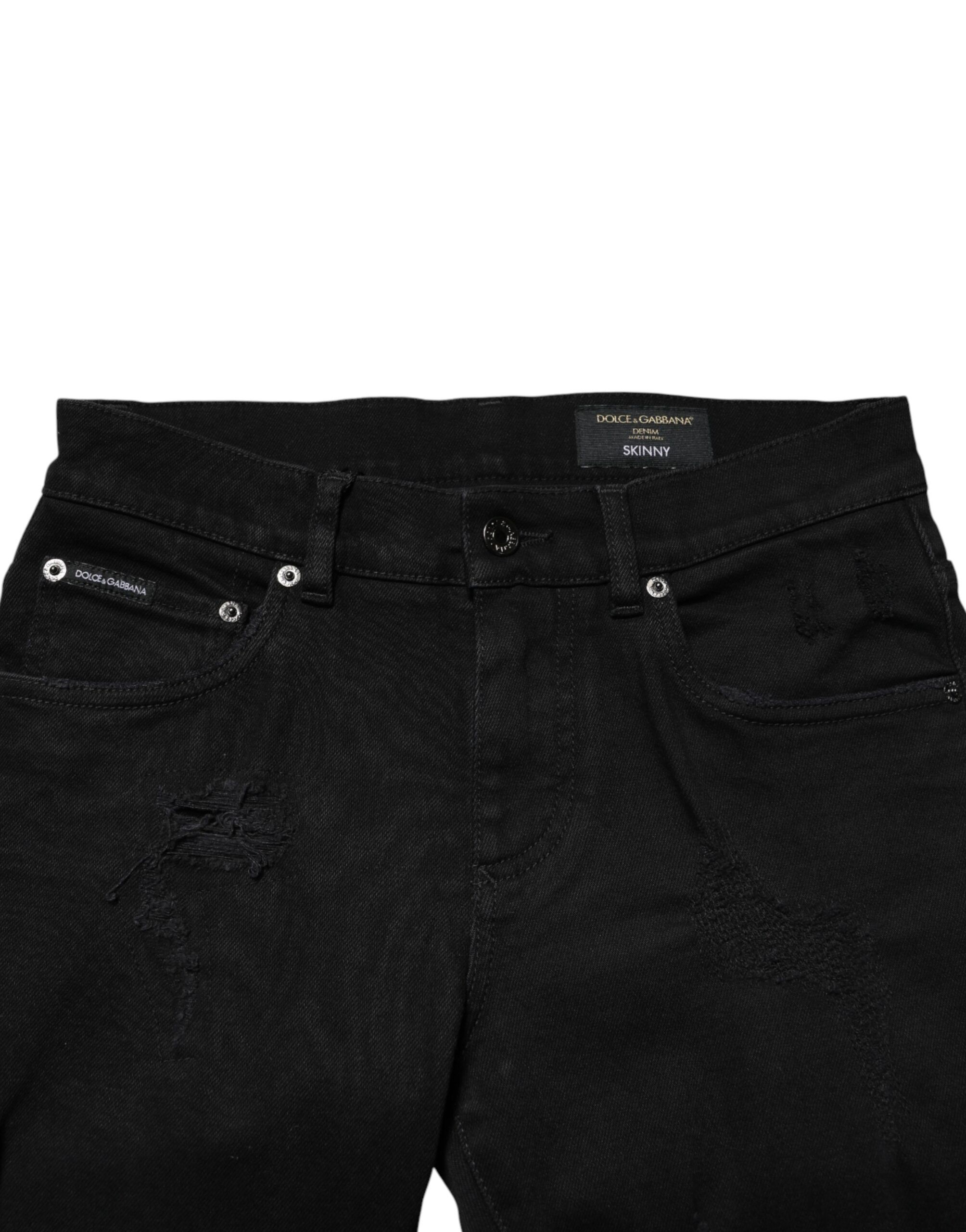 Tattered Cotton Men Skinny Denim Men's Jeans - Dolce & Gabbana - Modalova