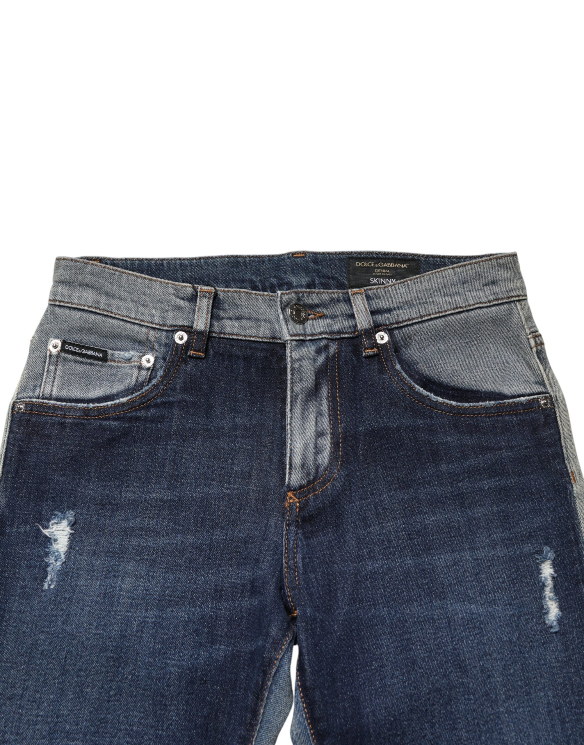 Two Tone Cotton Men Skinny Denim Men's Jeans - Dolce & Gabbana - Modalova