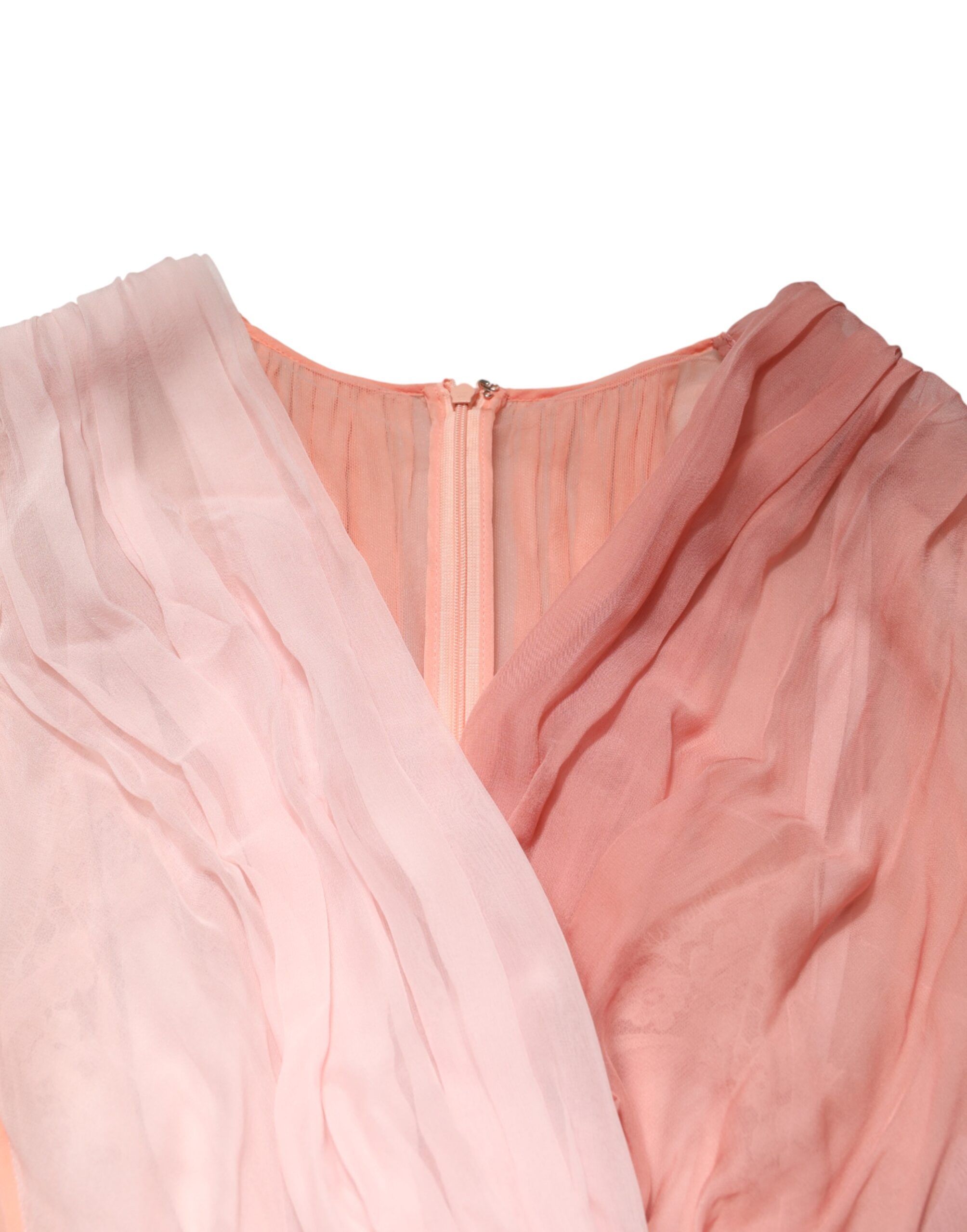 Silk Tulle Long Sleeve V-neck Women's Dress - Dolce & Gabbana - Modalova