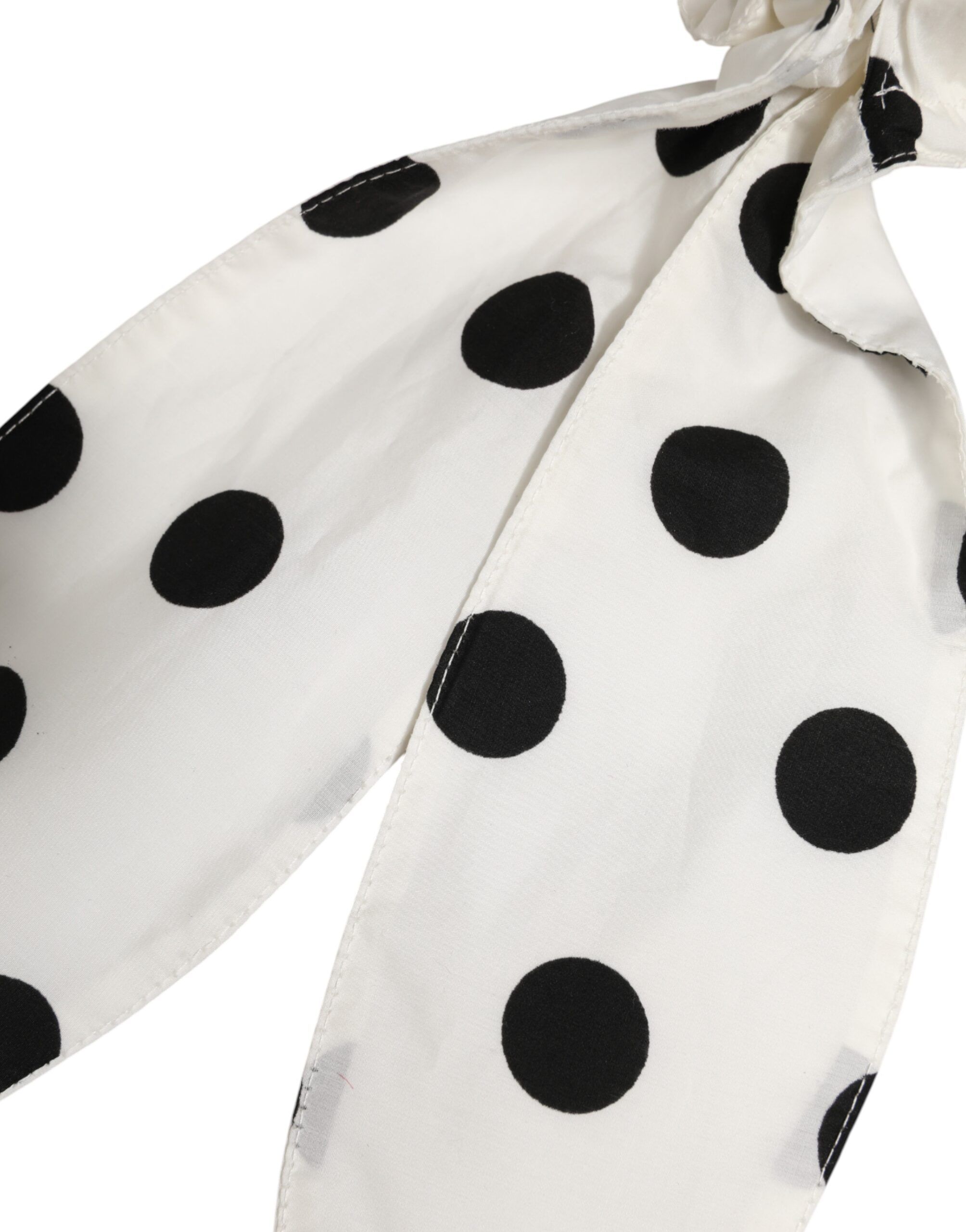 Scrunchie White Cotton Polka Dot Scarf Tie Accessory Women's Hair - Dolce & Gabbana - Modalova