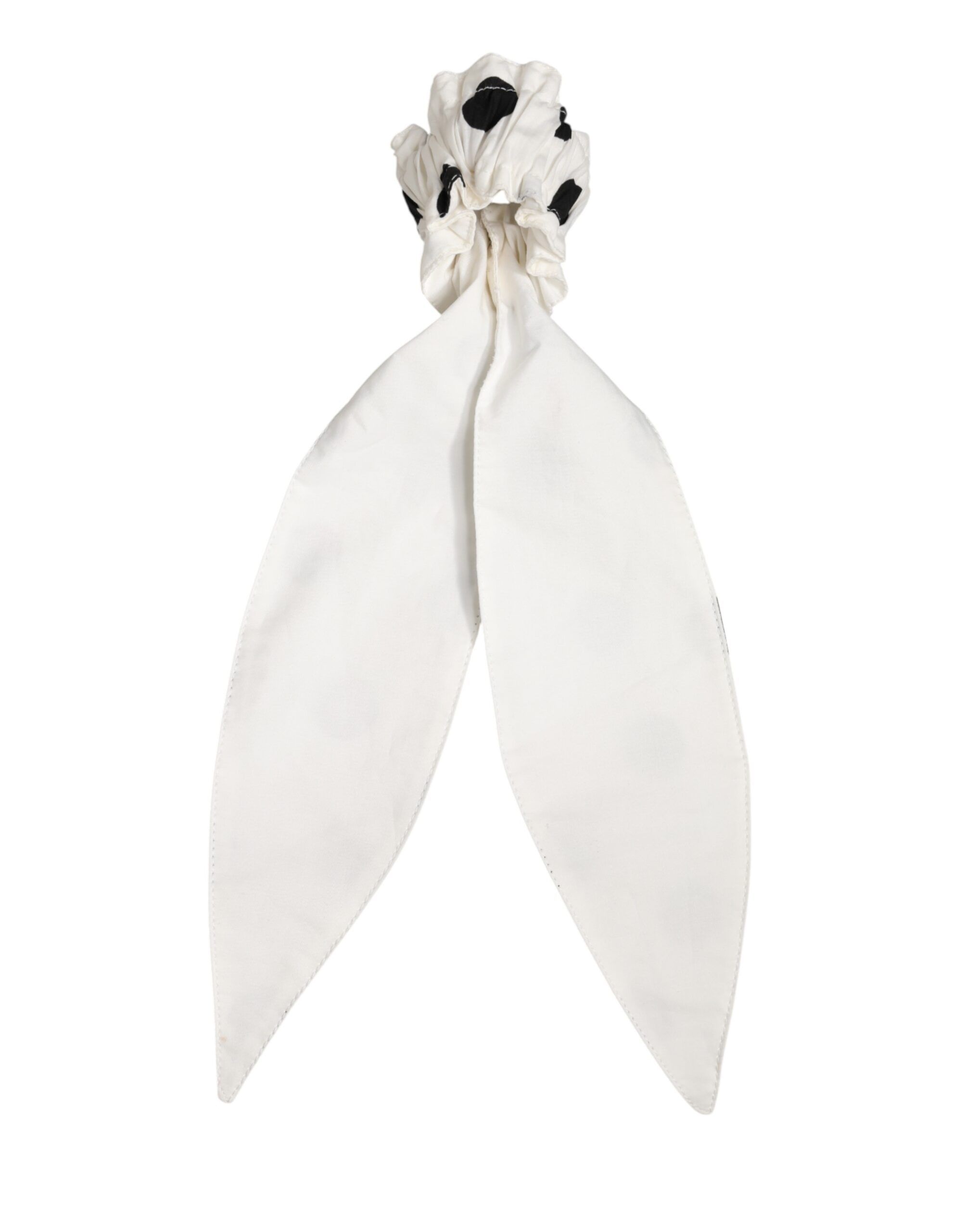Scrunchie White Cotton Polka Dot Scarf Tie Accessory Women's Hair - Dolce & Gabbana - Modalova