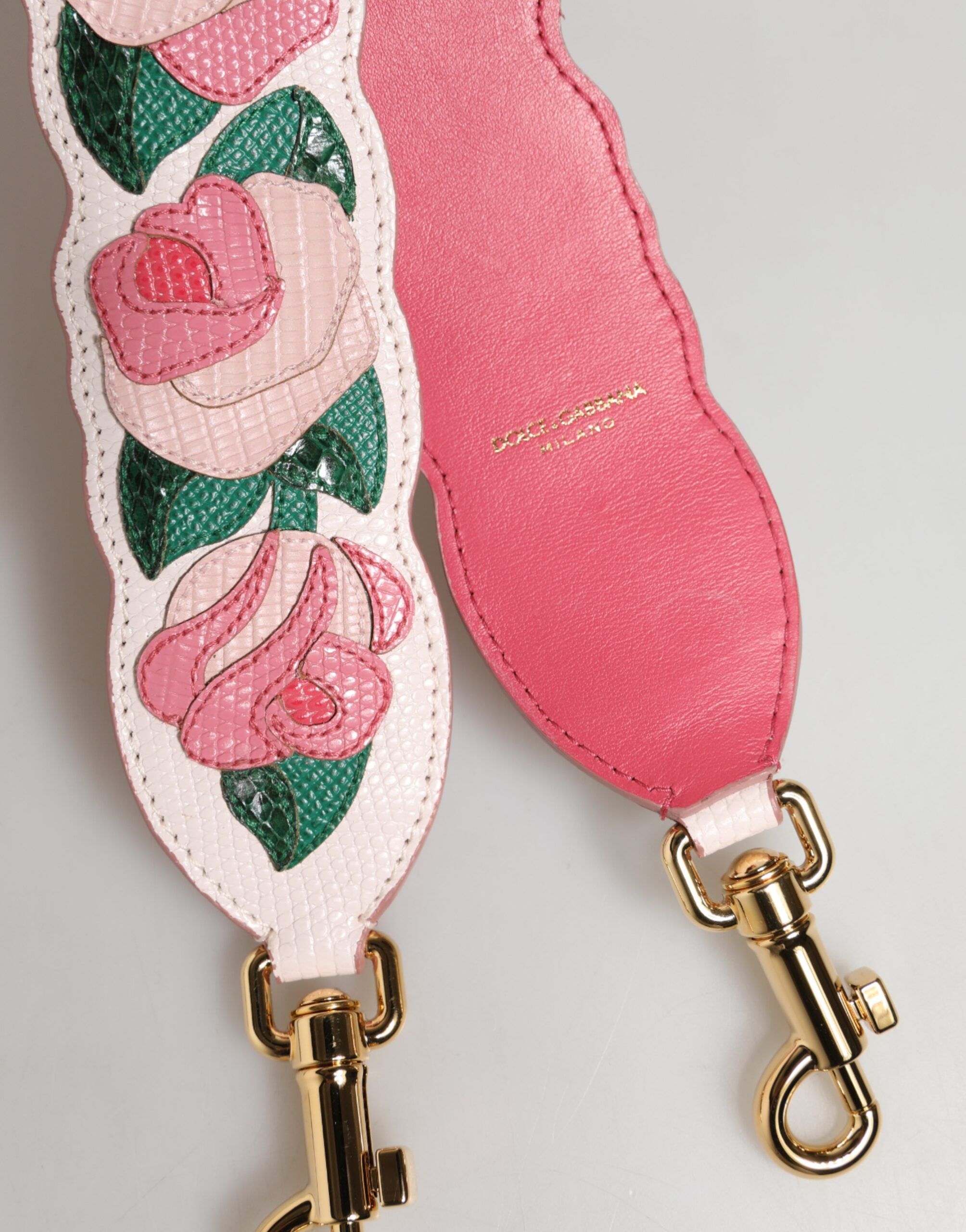 Strap White Floral Calf Leather Bag Accessory Women's Shoulder - Dolce & Gabbana - Modalova