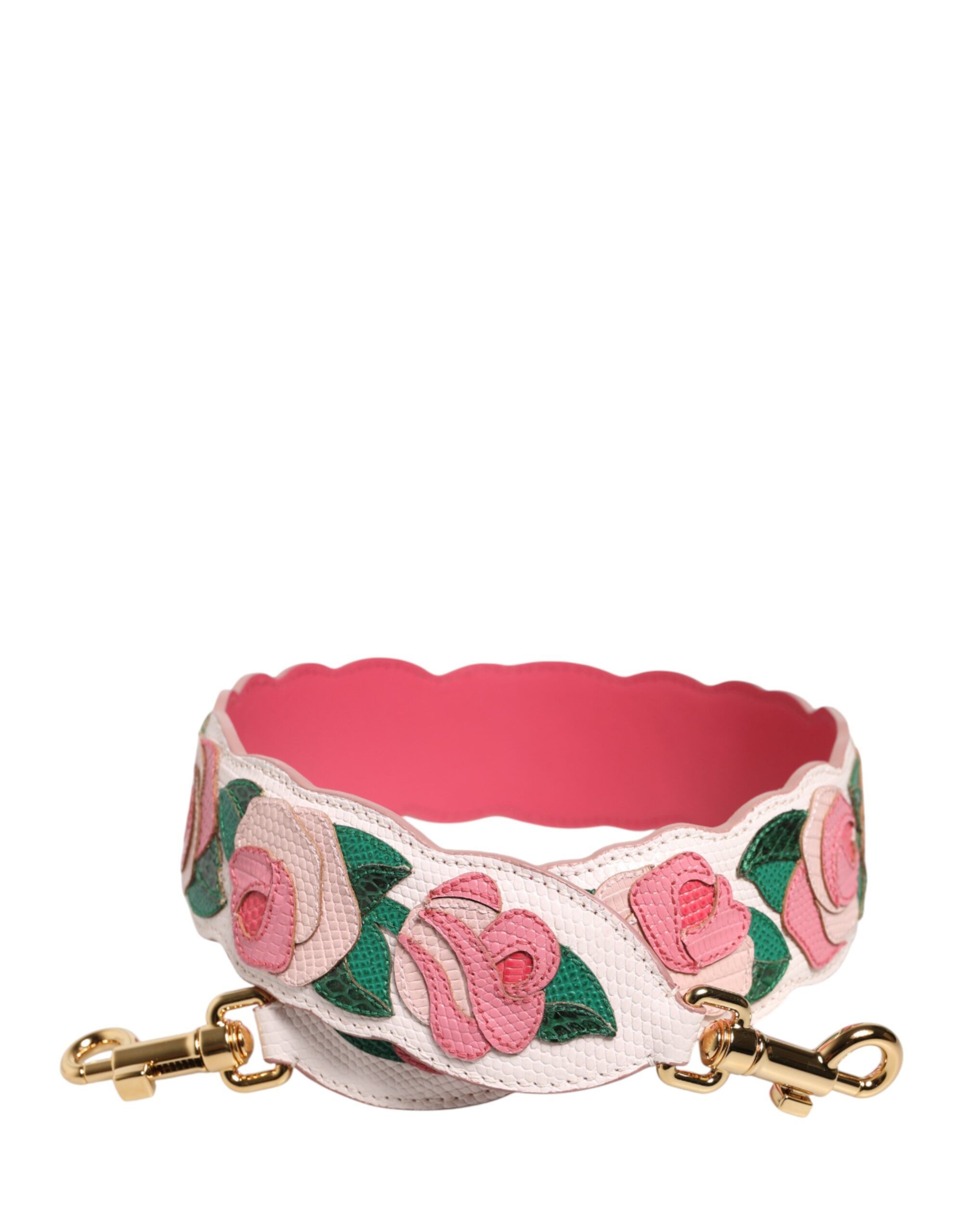 Strap White Floral Calf Leather Bag Accessory Women's Shoulder - Dolce & Gabbana - Modalova