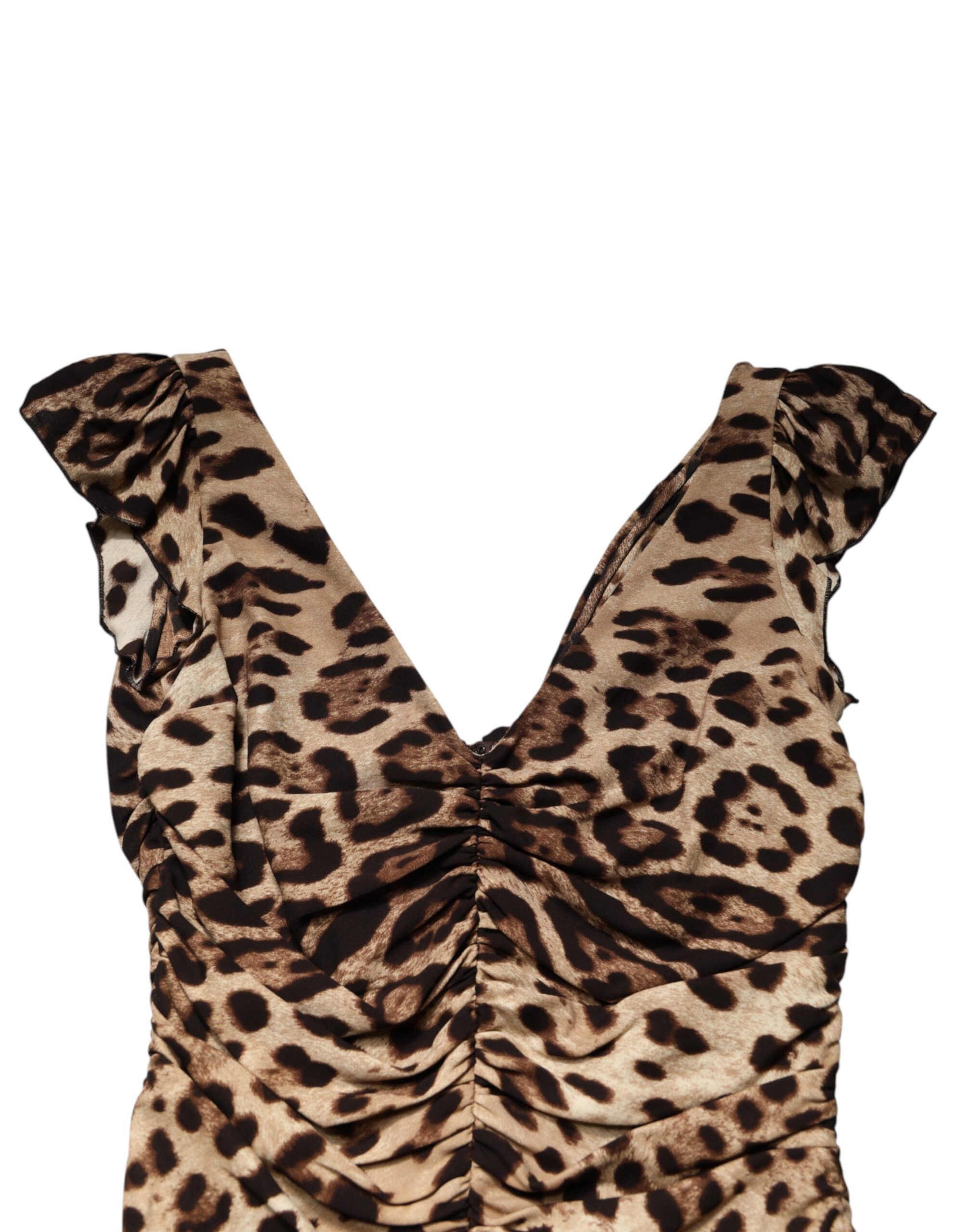 Leopard Sleeveless Sheath Midi Women's Dress - Dolce & Gabbana - Modalova