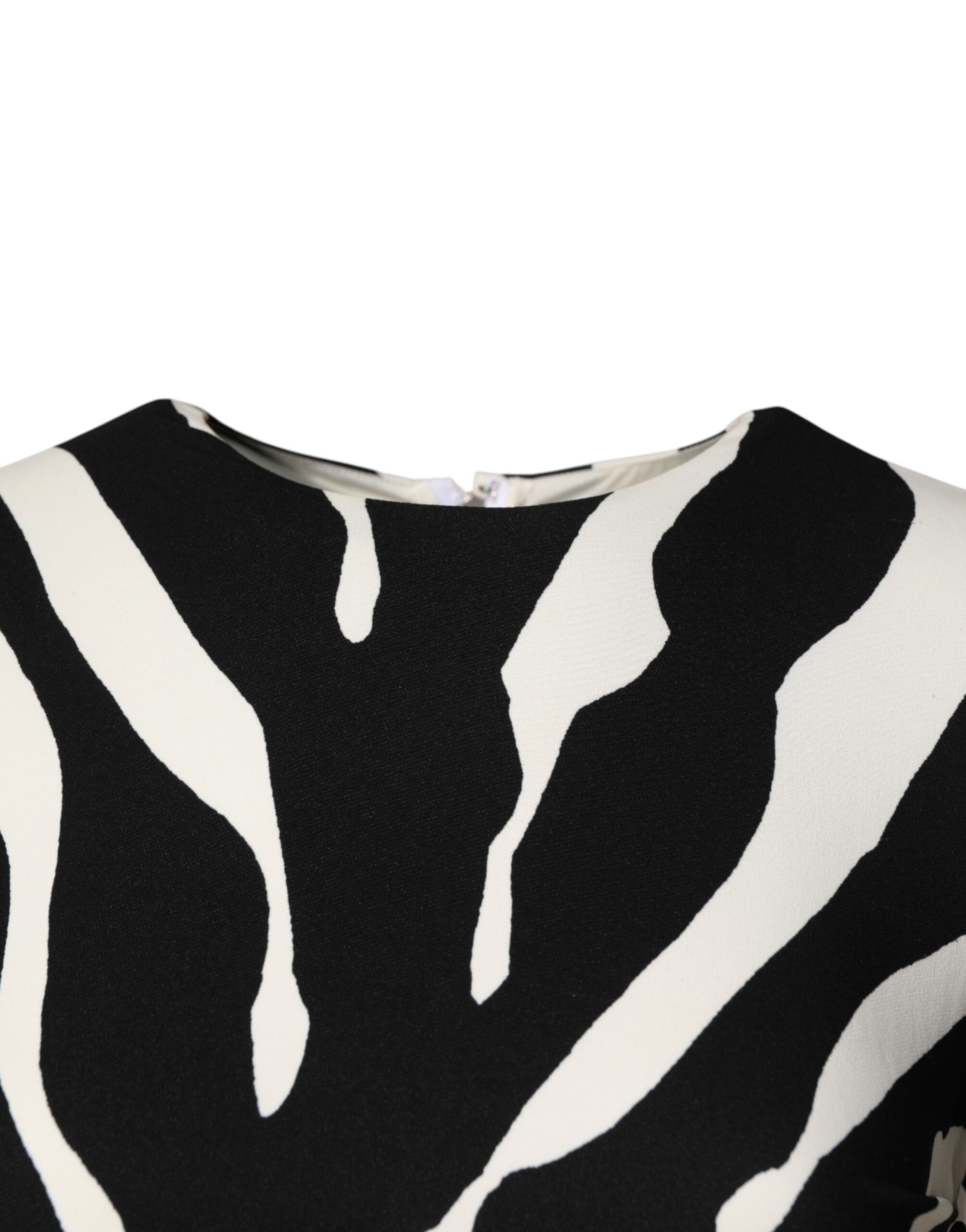 Black White Zebra Viscose Sheath Midi Women's Dress (Pre-Owned) - Dolce & Gabbana - Modalova