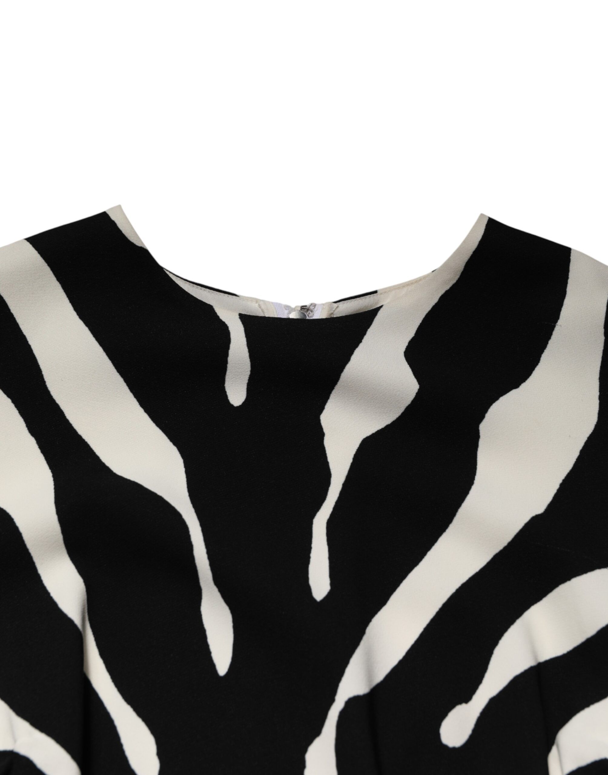 Black White Zebra Viscose Sheath Midi Women's Dress (Pre-Owned) - Dolce & Gabbana - Modalova