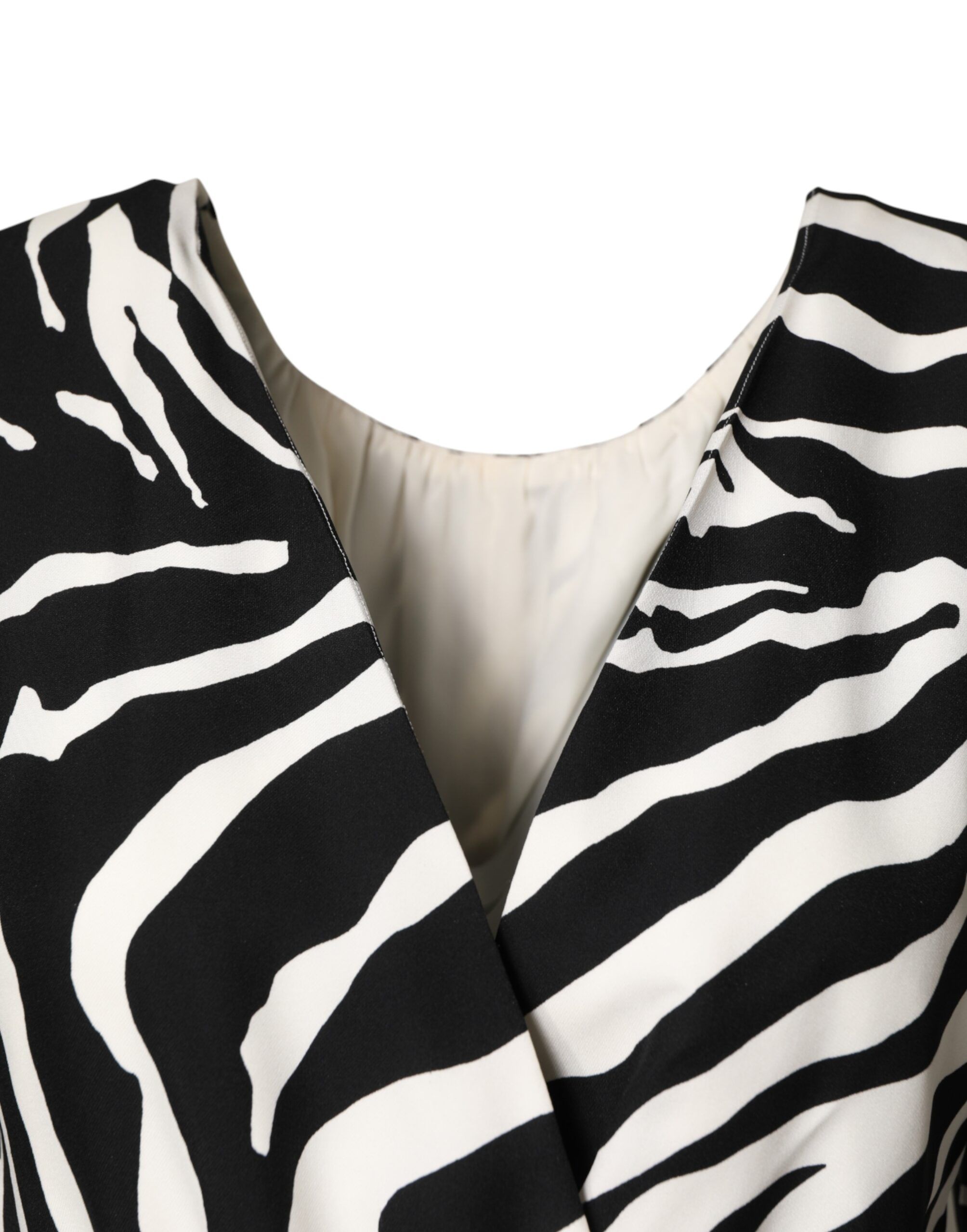 Black White Zebra Silk Sheath Mini Women's Dress (Pre-Owned) - Dolce & Gabbana - Modalova