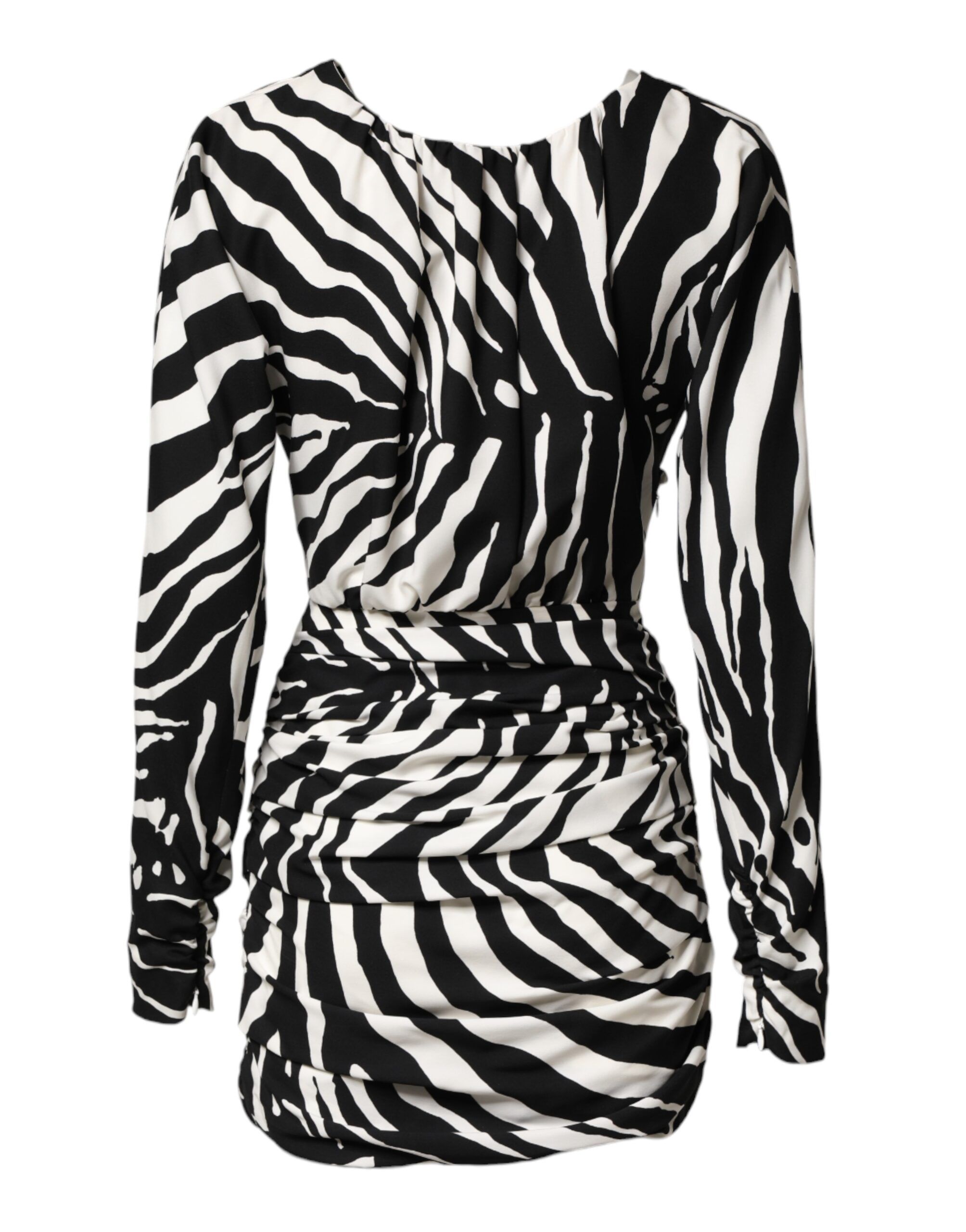 Black White Zebra Silk Sheath Mini Women's Dress (Pre-Owned) - Dolce & Gabbana - Modalova