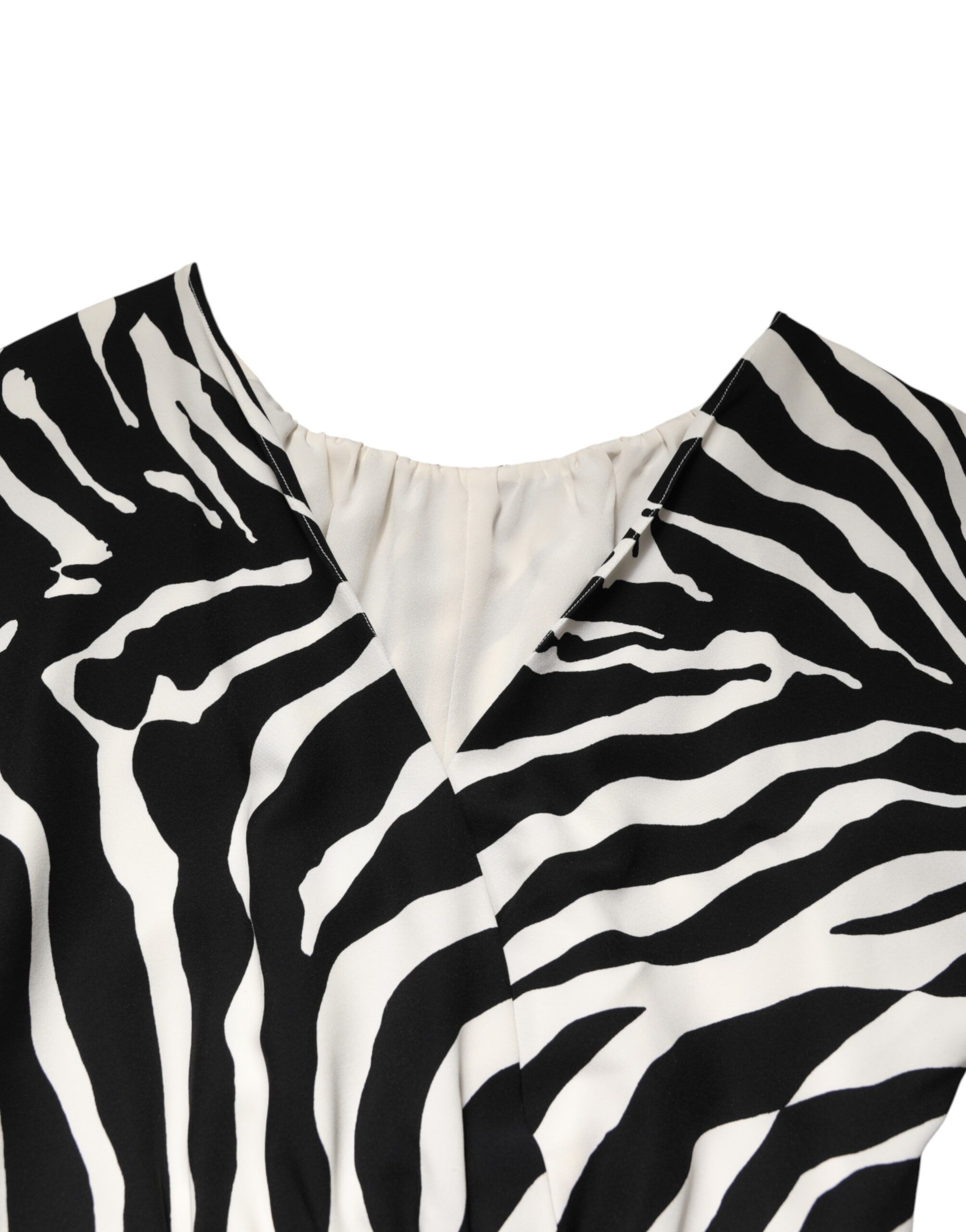 Black White Zebra Silk Sheath Mini Women's Dress (Pre-Owned) - Dolce & Gabbana - Modalova