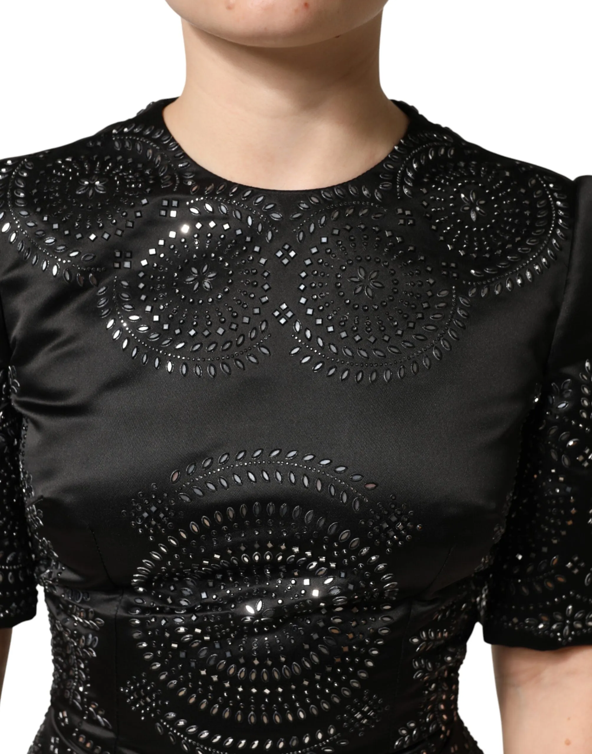 Embellished Short Sleeve Sheath Women's Dress - Dolce & Gabbana - Modalova