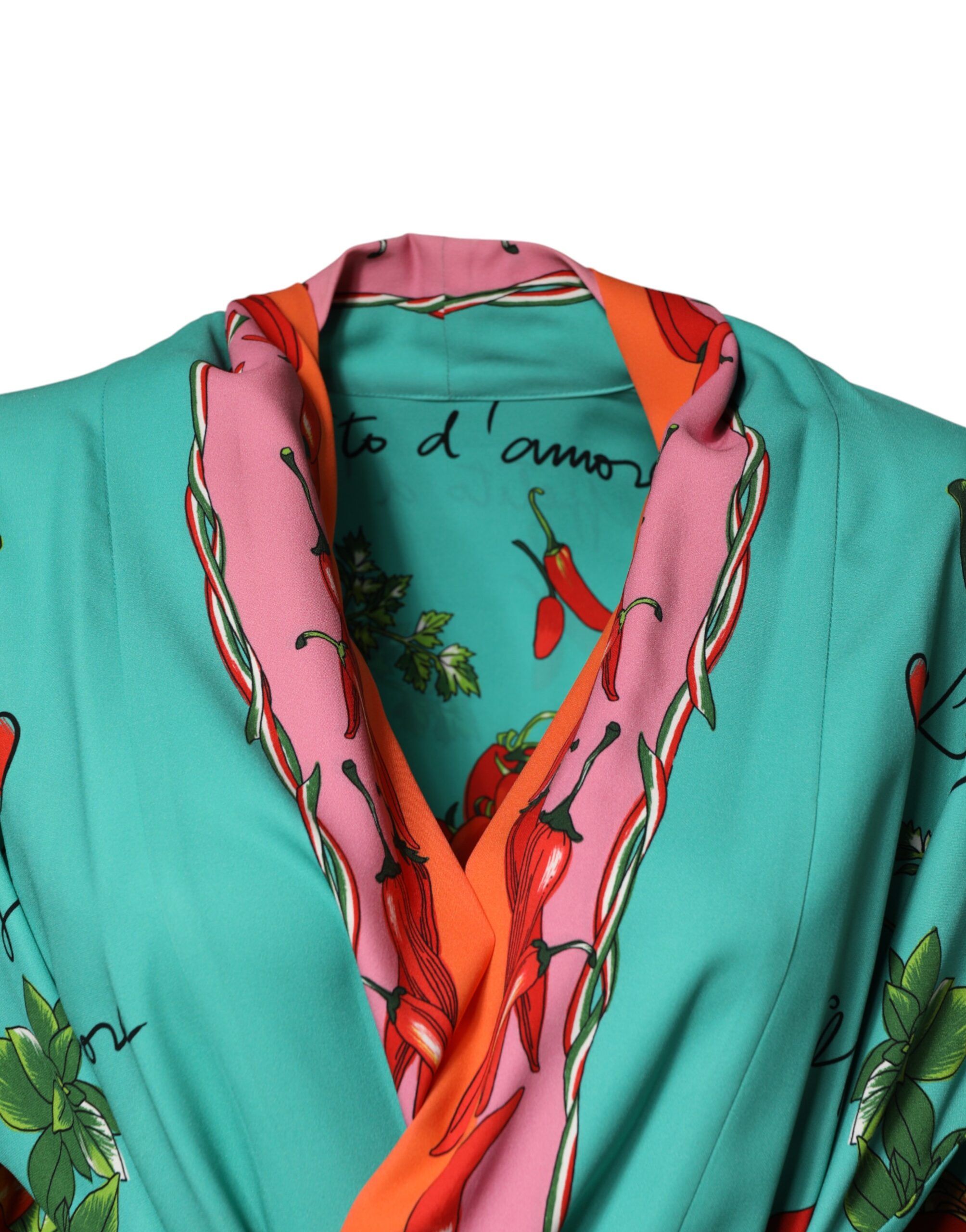 Printed Long Sleeve Wrap Coat Women's Dress (Pre-Owned) - Dolce & Gabbana - Modalova