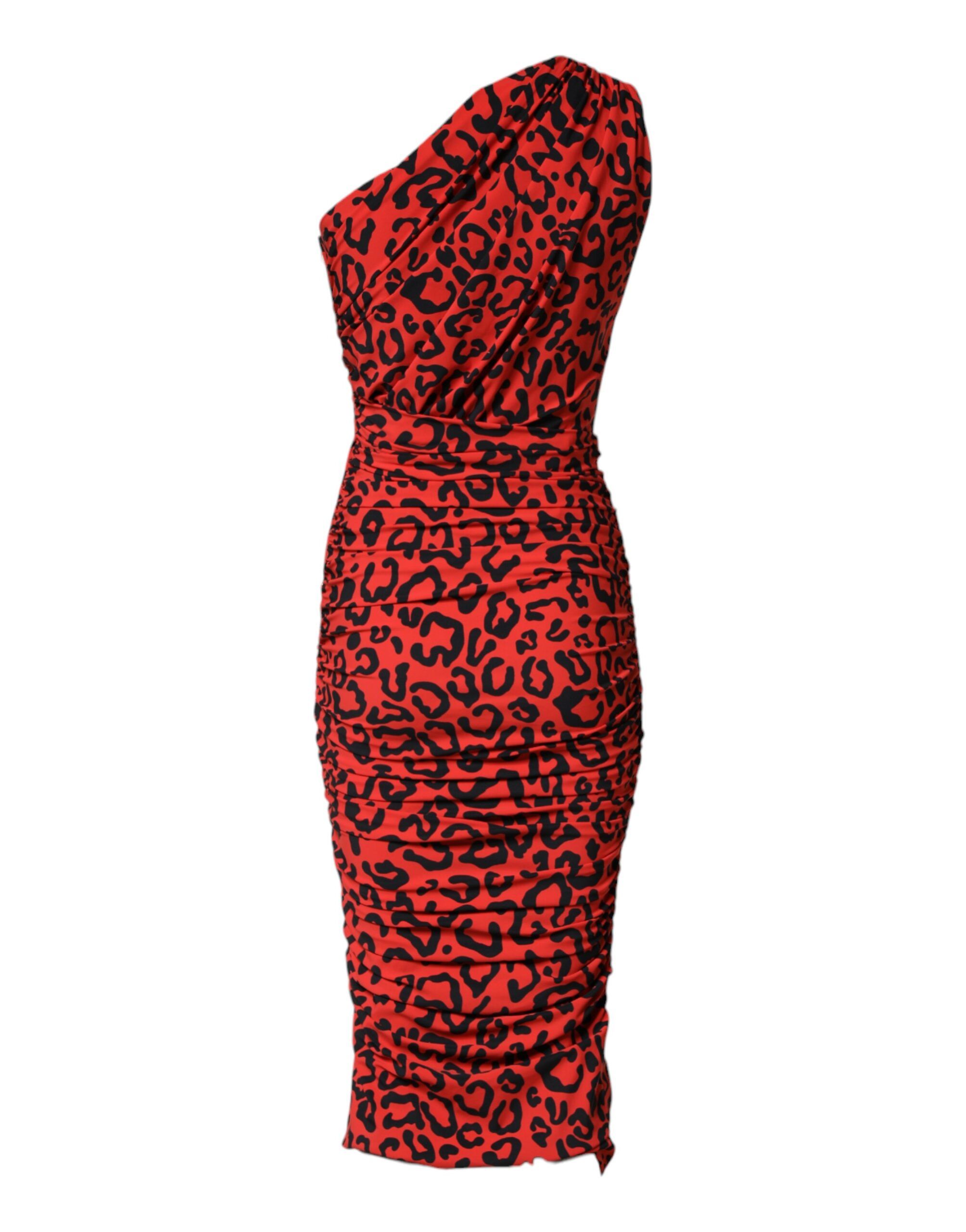 Leopard Print Nylon Sheath Midi Women's Dress - Dolce & Gabbana - Modalova