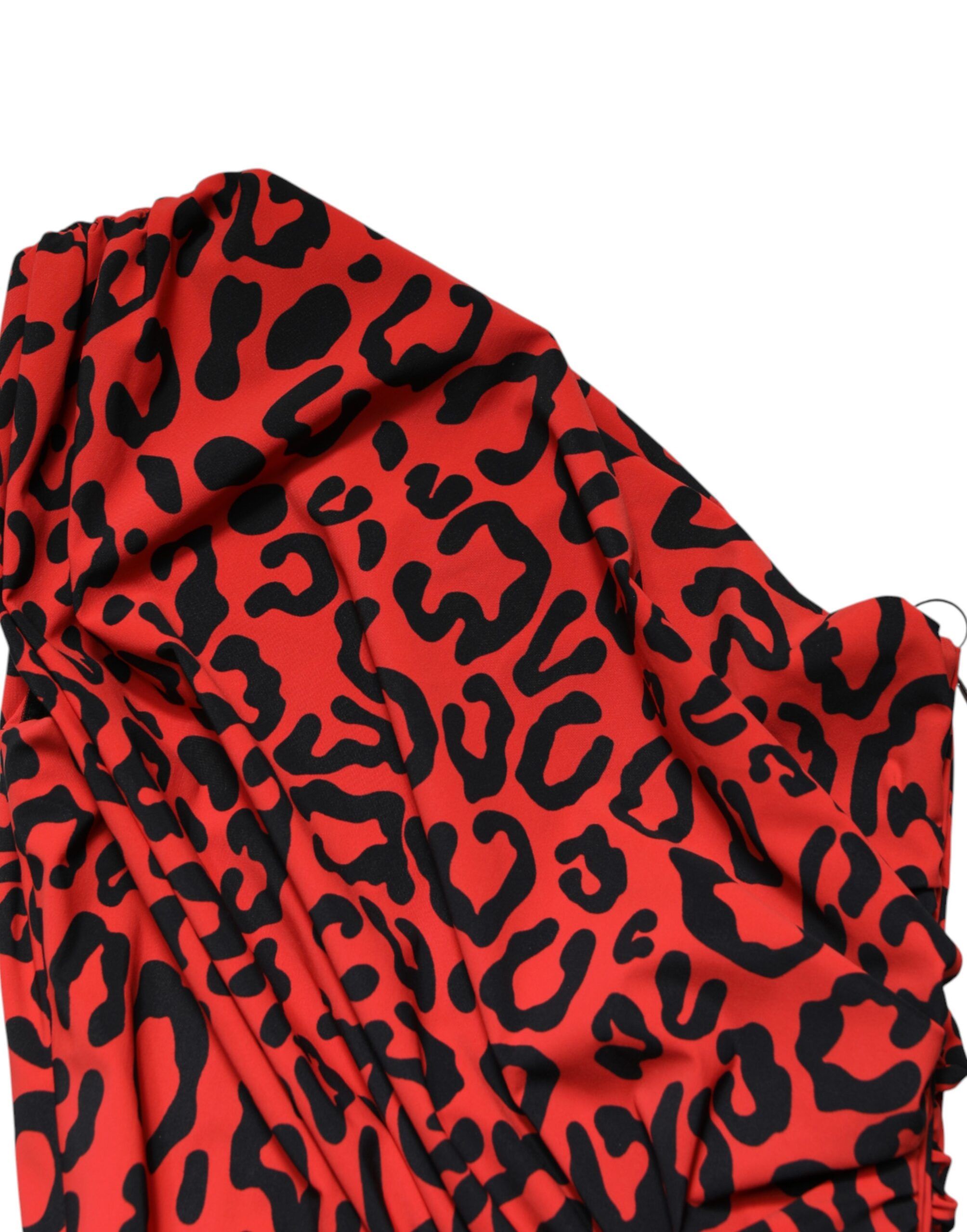 Leopard Print Nylon Sheath Midi Women's Dress - Dolce & Gabbana - Modalova