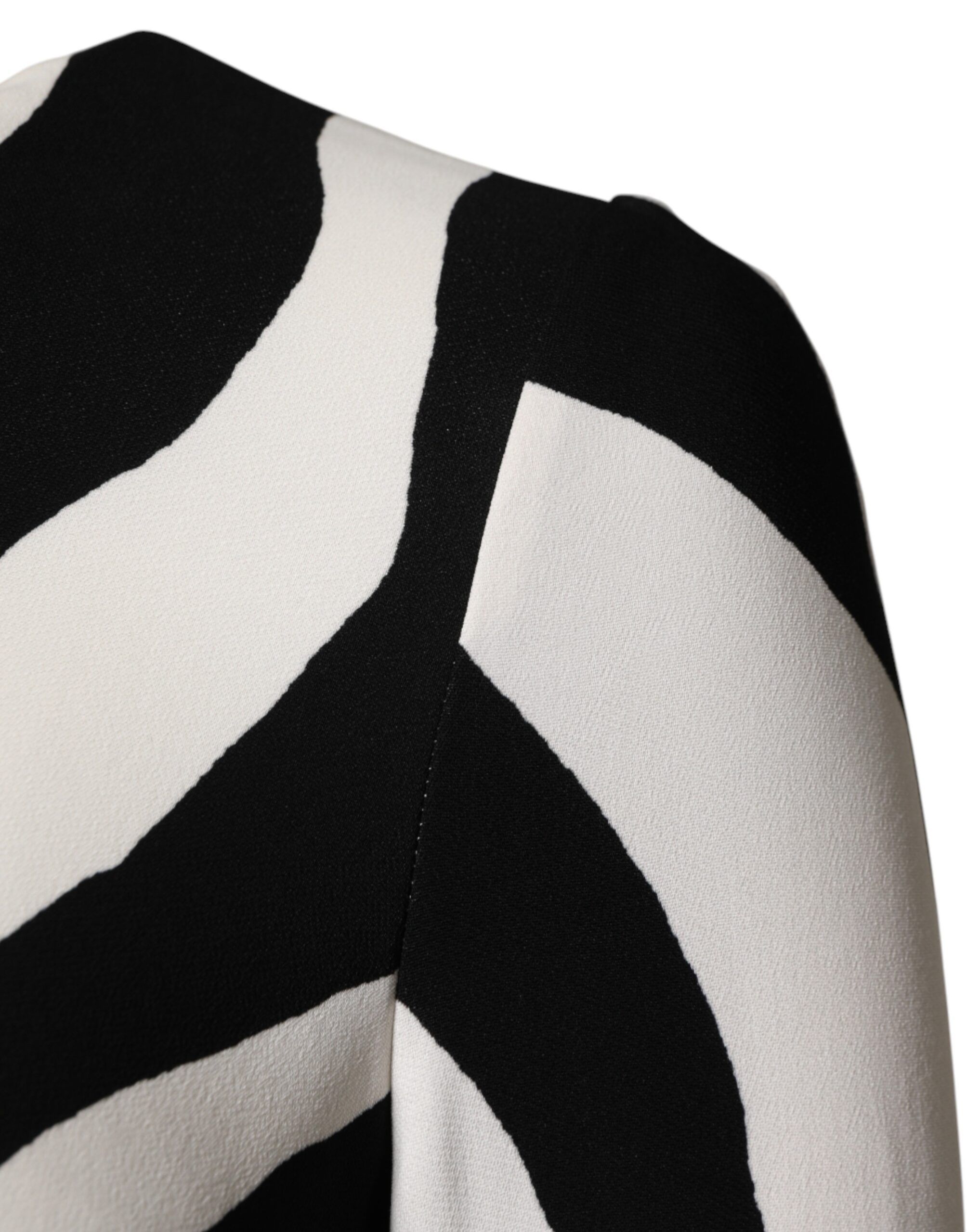 Black White Zebra Viscose Sheath Midi Women's Dress - Dolce & Gabbana - Modalova