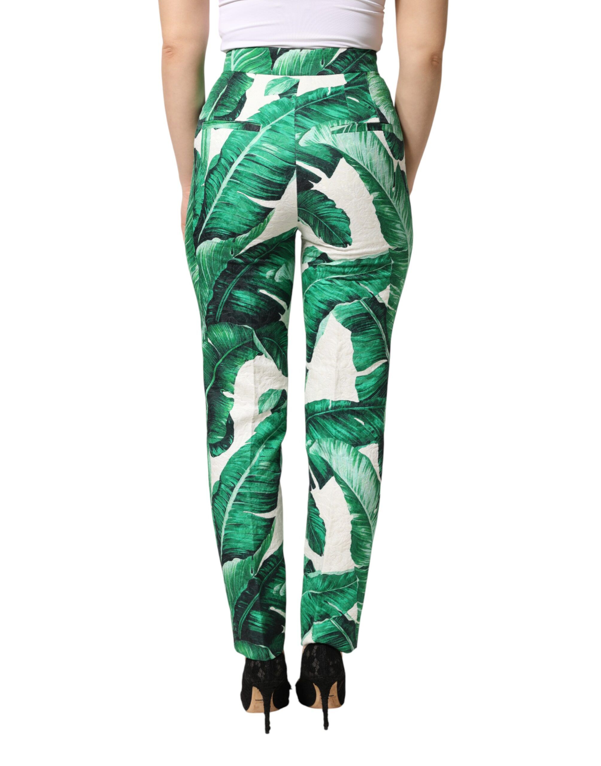 Green Leaf High Waist Trousers Women's Pants - Dolce & Gabbana - Modalova