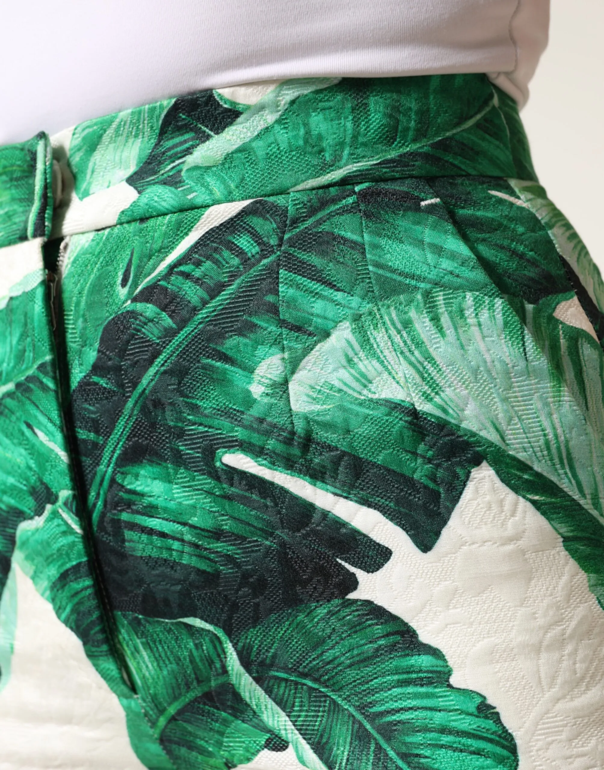 Green Leaf High Waist Trousers Women's Pants - Dolce & Gabbana - Modalova