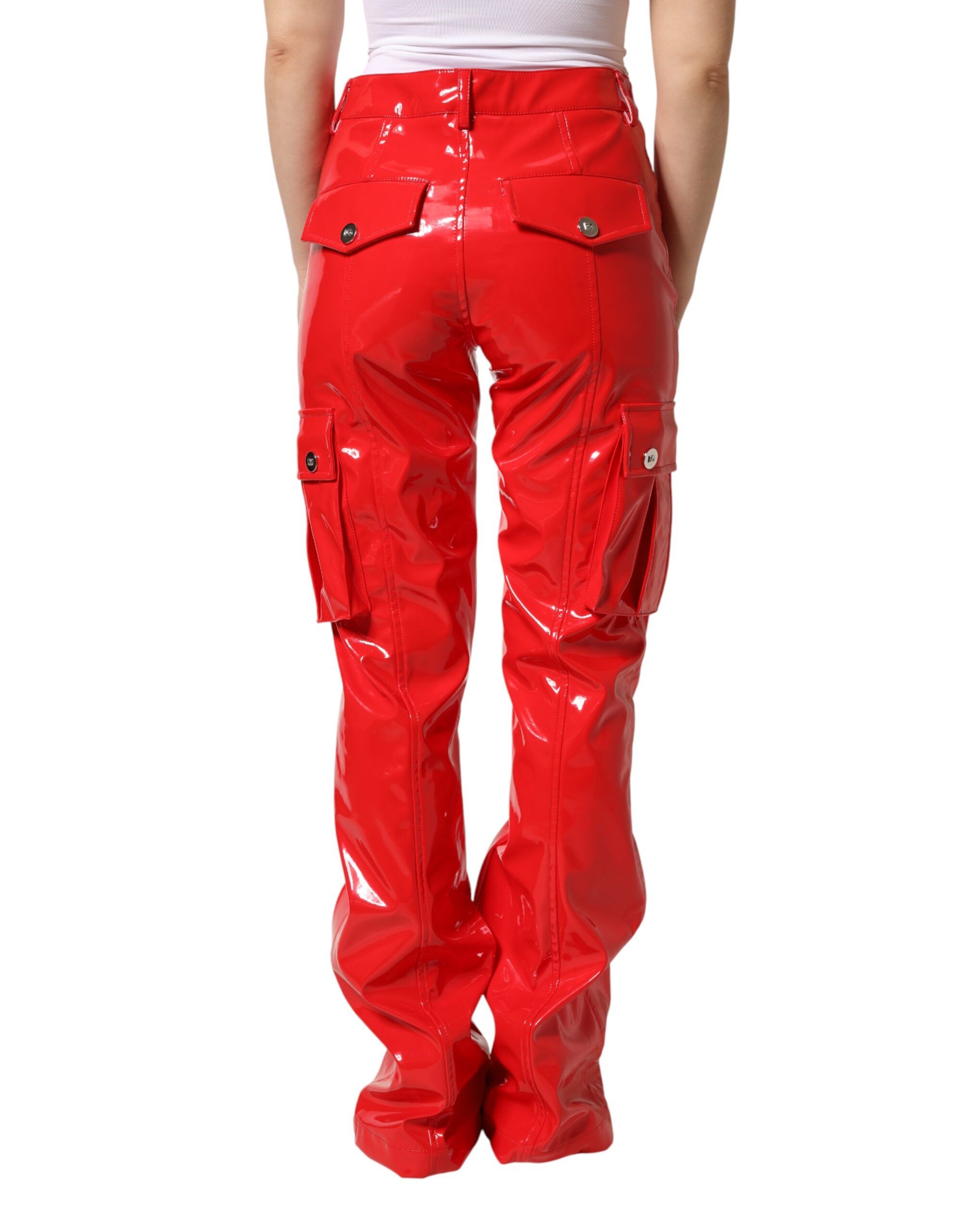 Glossy Polyester Cargo Boot Cut Women's Pants - Dolce & Gabbana - Modalova