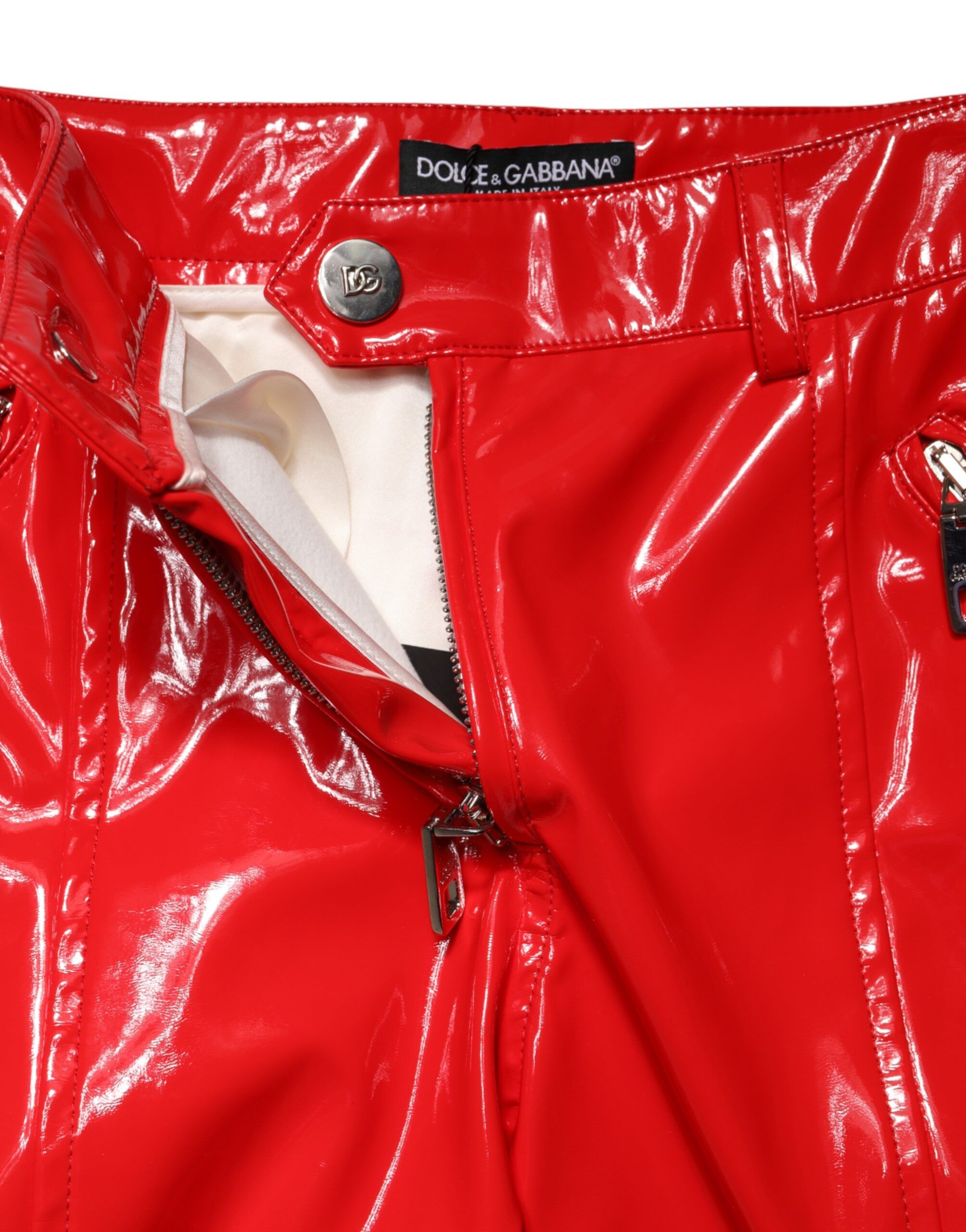 Glossy Polyester Cargo Boot Cut Women's Pants - Dolce & Gabbana - Modalova