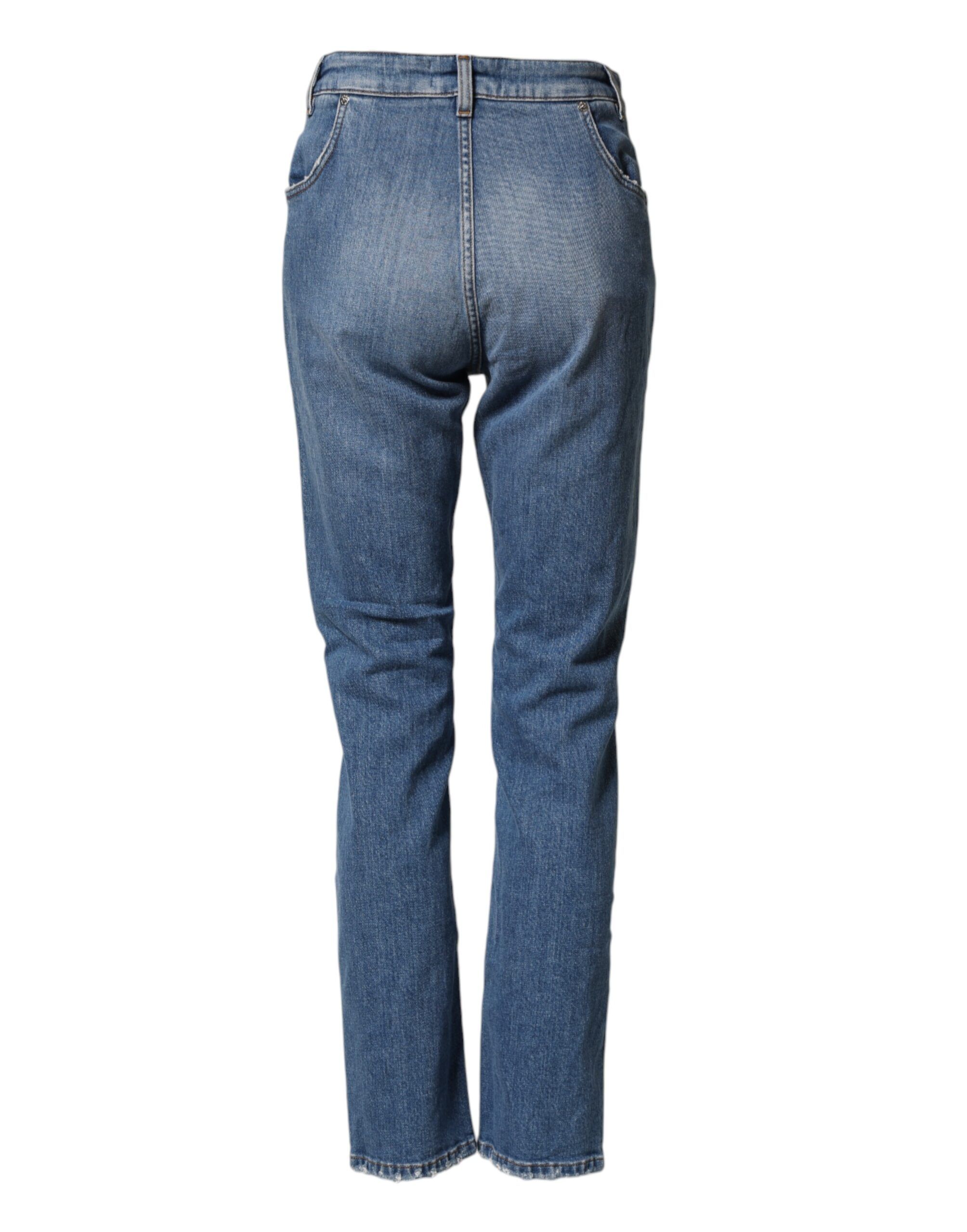 Distressed Washed Cotton Denim Women's Jeans - Dolce & Gabbana - Modalova